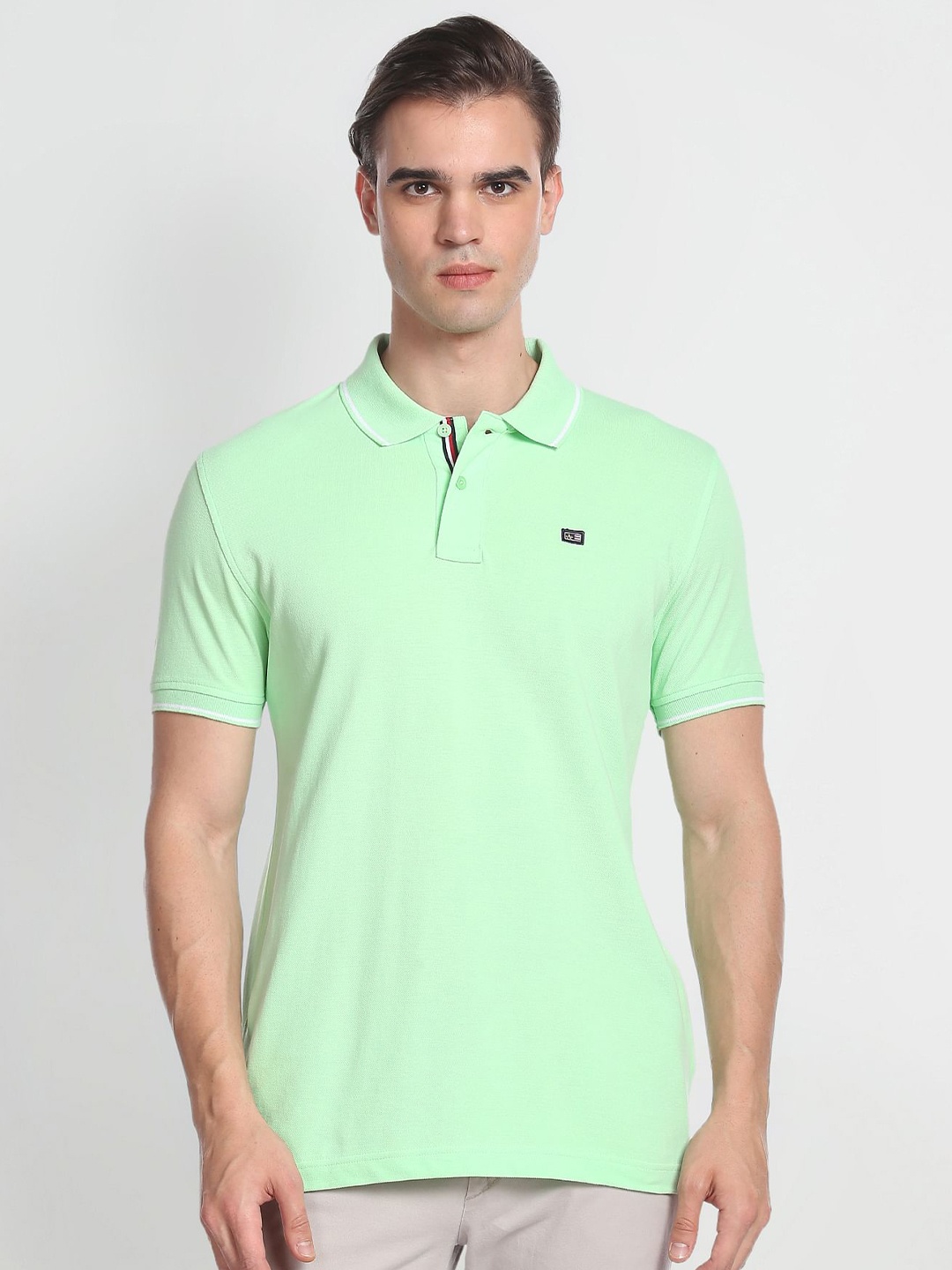 

Arrow Sport Men Cotton Polo Collar Regular Fit T-shirt, Green