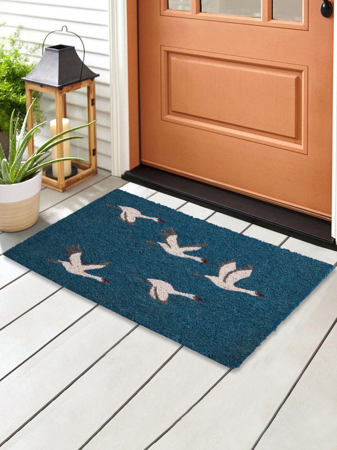

Home Centre Corsica Mystic India Blue Printed Coir Rectangle Anti-Skid Doormat