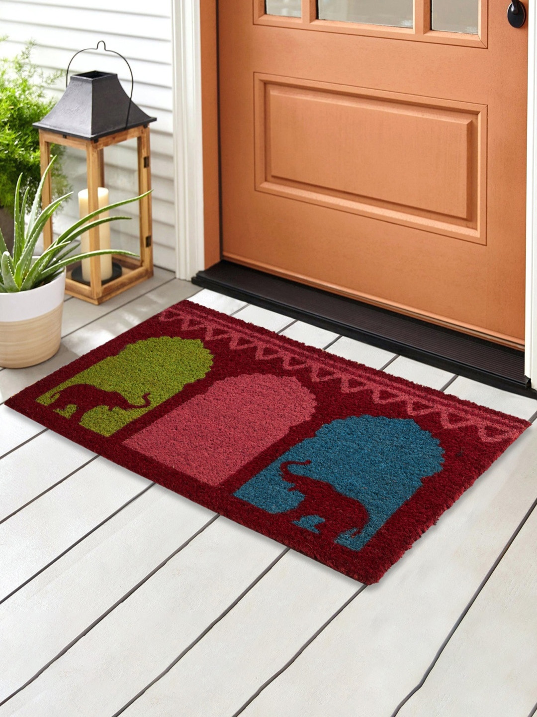 

Home Centre Maroon Printed Anti-Skid Doormat