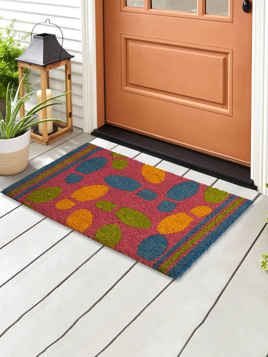 

Home Centre Corsica Mystic India Red Printed Coir Rectangle Anti-Skid Doormat