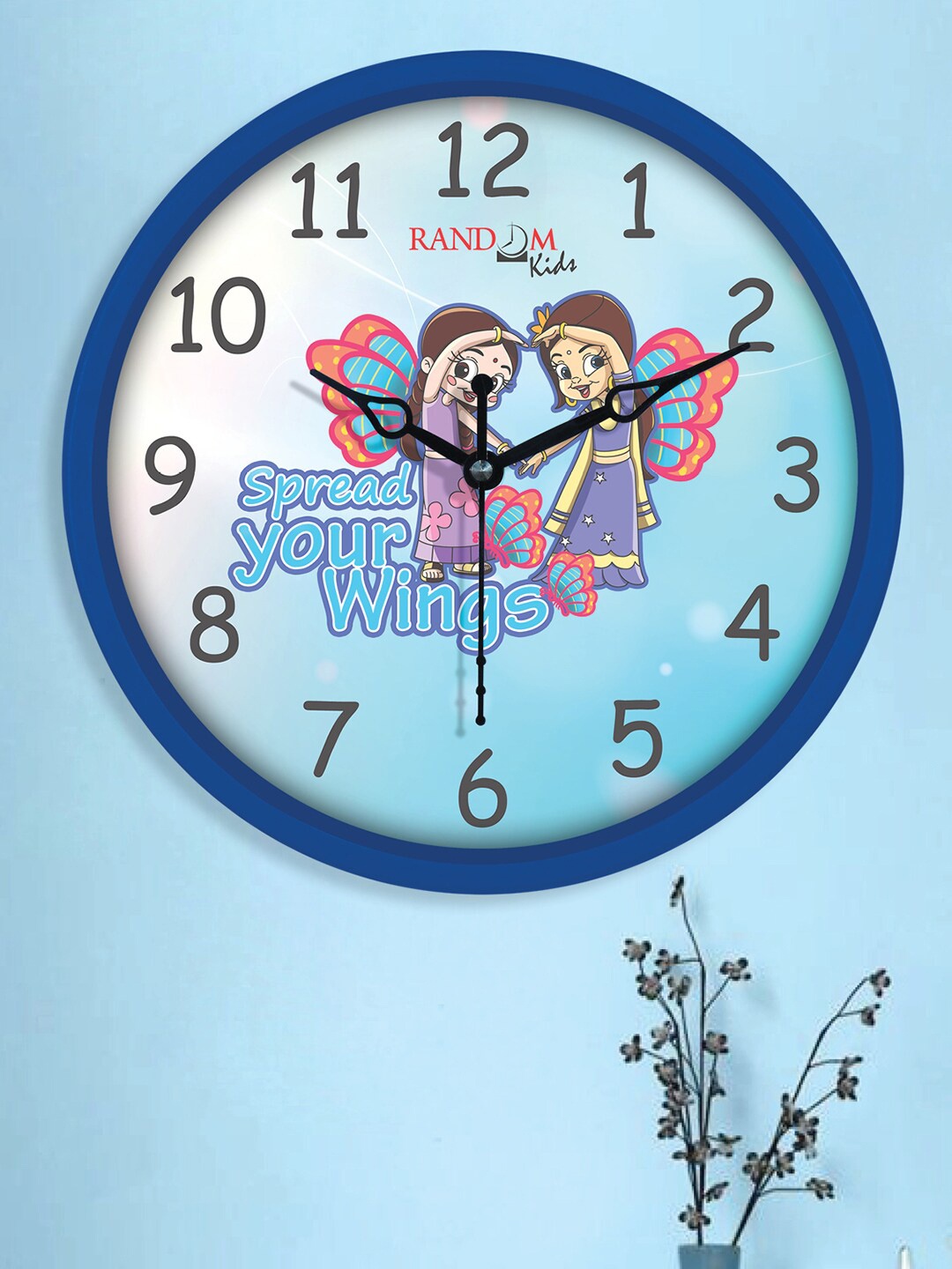 

RANDOM Blue & White Spread Your Wings Chhota Bheem Analogue Contemporary Wall Clock