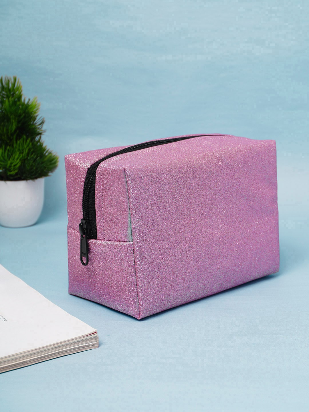 

Crazy Corner Glittery Travel Makeup Pouch, Pink