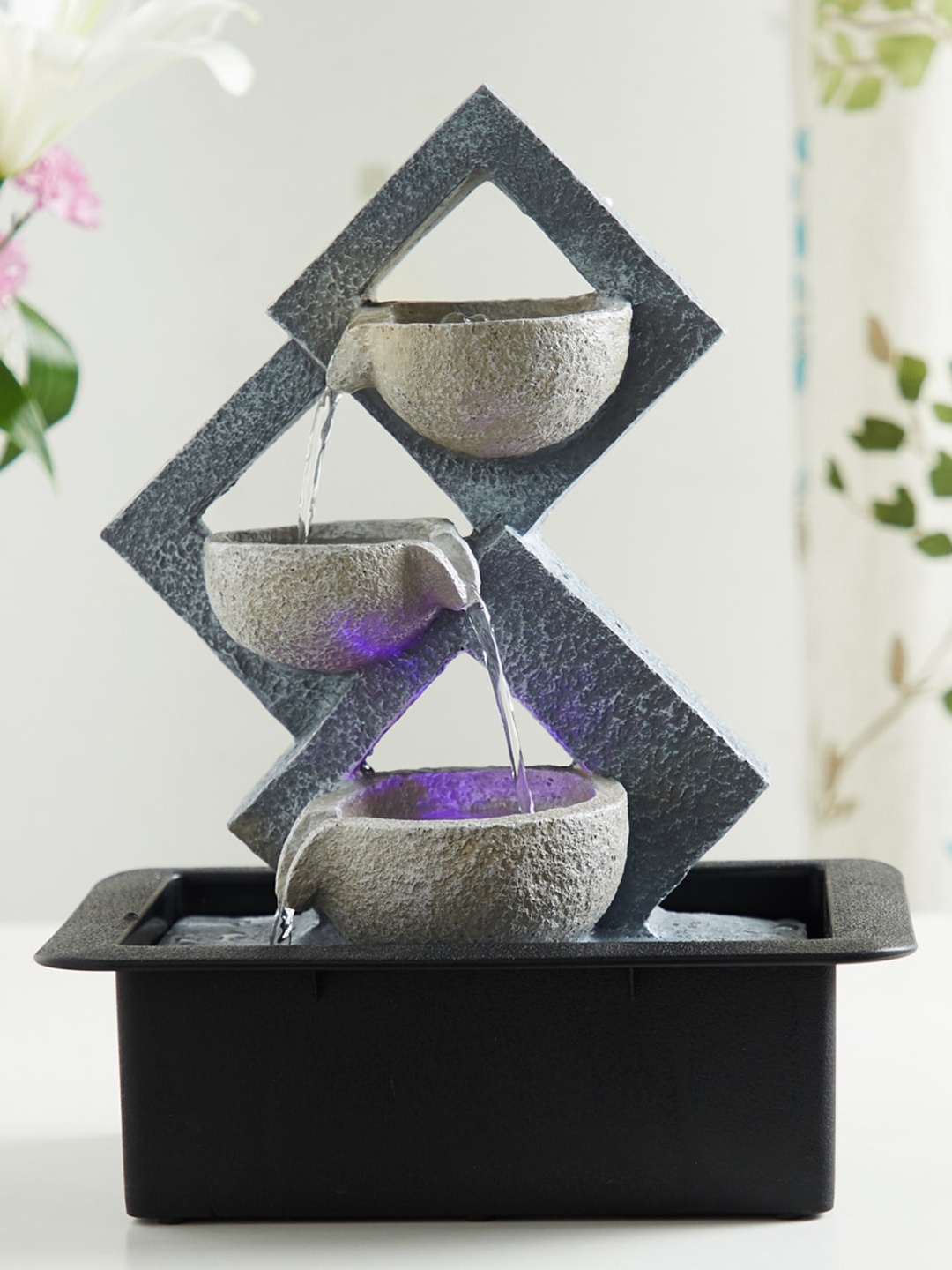 

Home Centre Alpine Grey & Black Diya Fountain