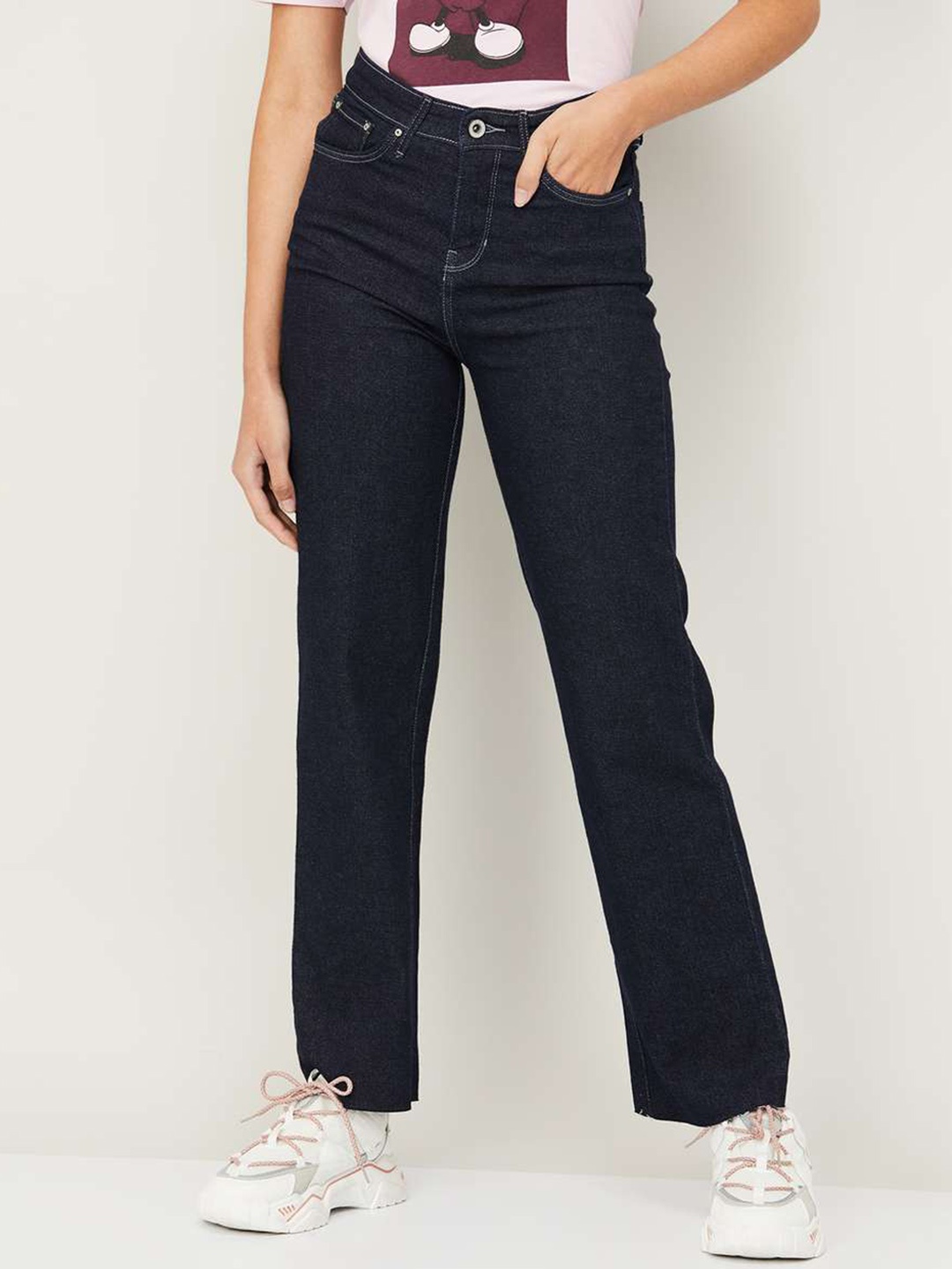 

Xpose Women Comfort Wide Leg High-Rise Stretchable Jeans, Blue