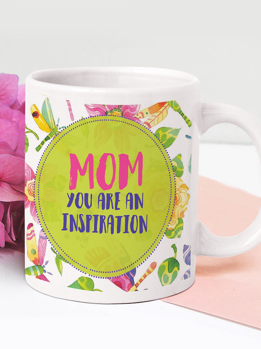 

TIED RIBBONS Mothers Day Gift Set Green Printed Coffee Mug, Gold