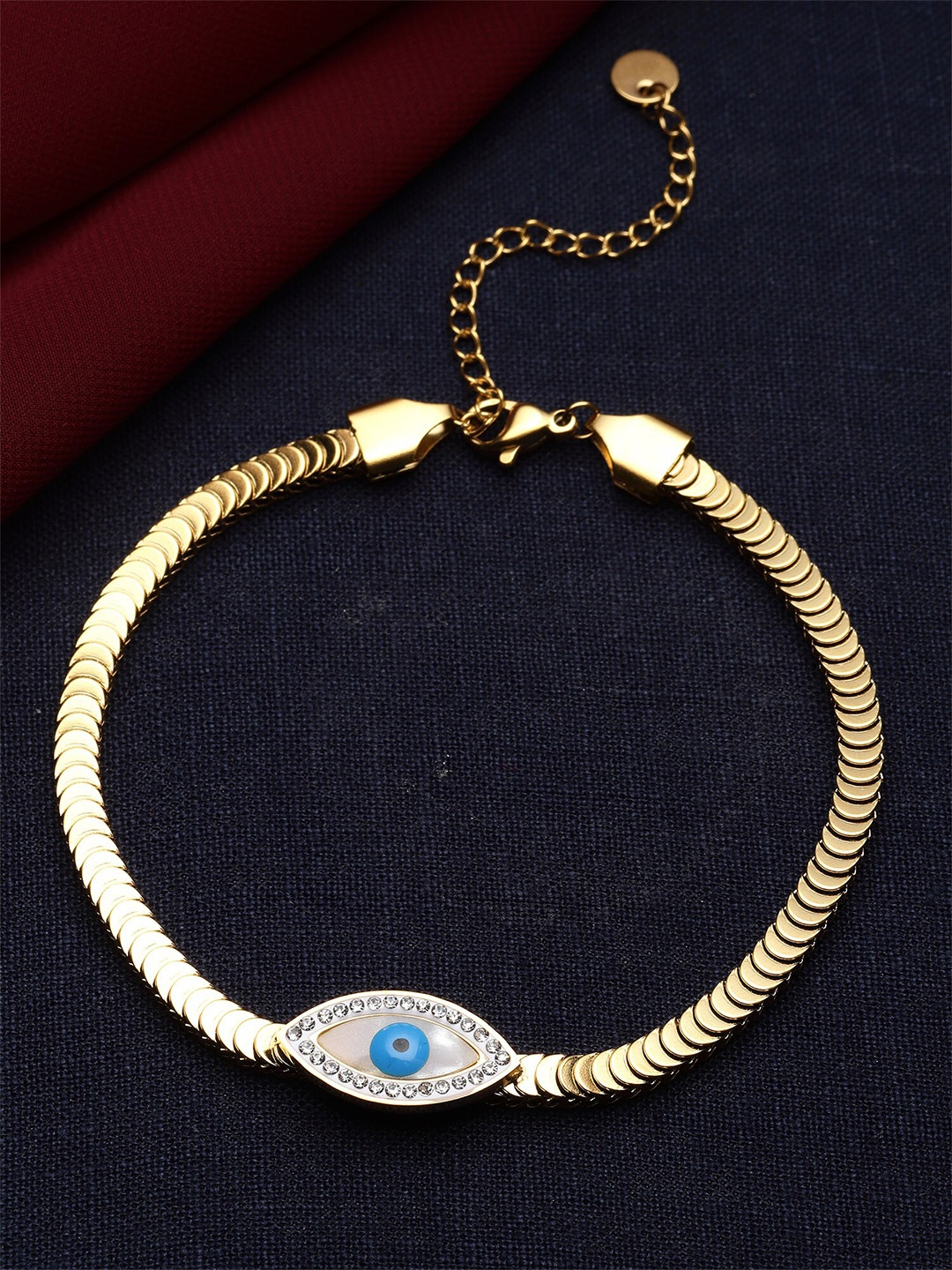 

Bohey by KARATCART Women Cubic Zirconia Gold-Plated Charm Bracelet