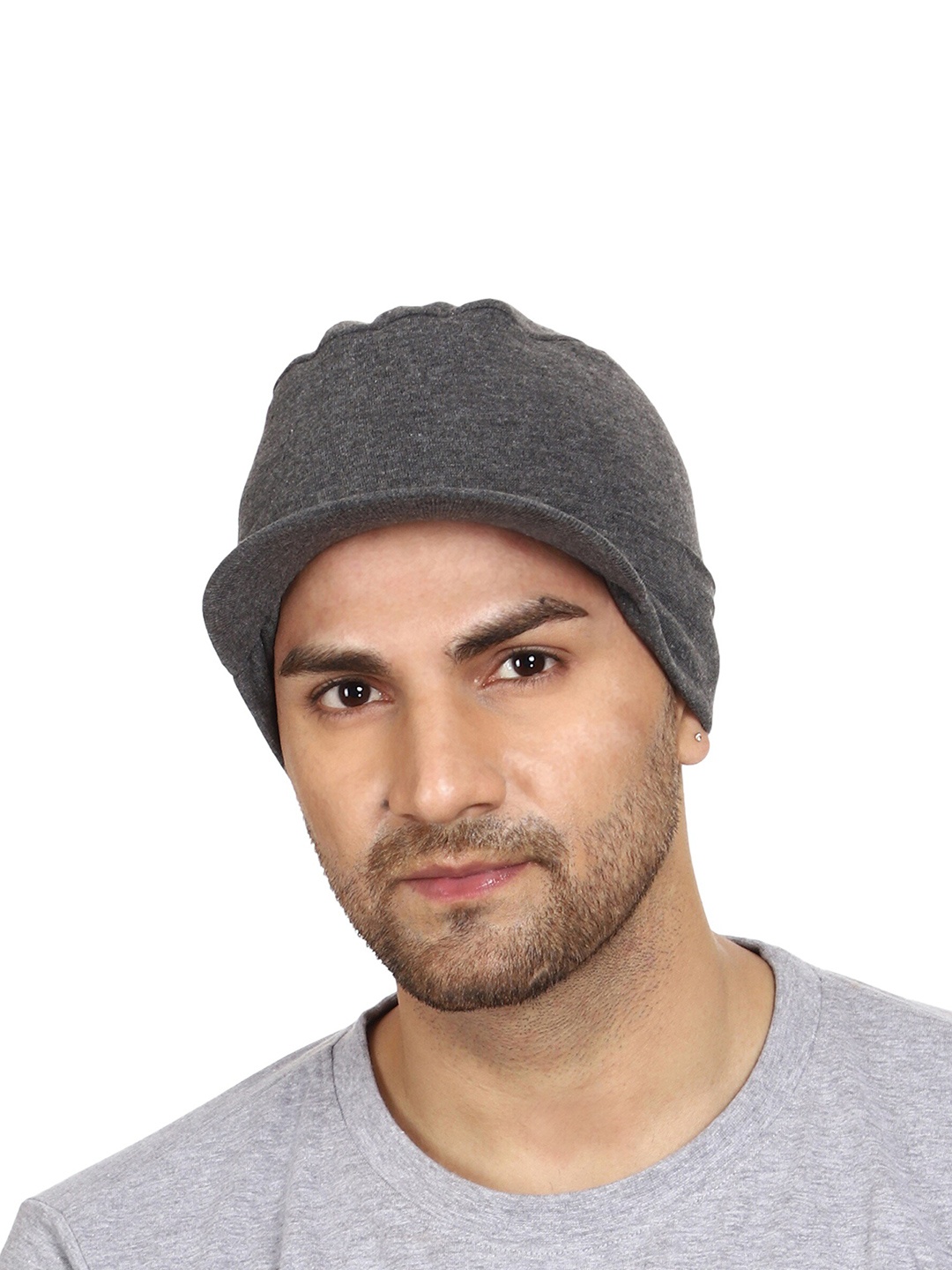 

Gajraj Solid Cotton Visor Cap, Grey