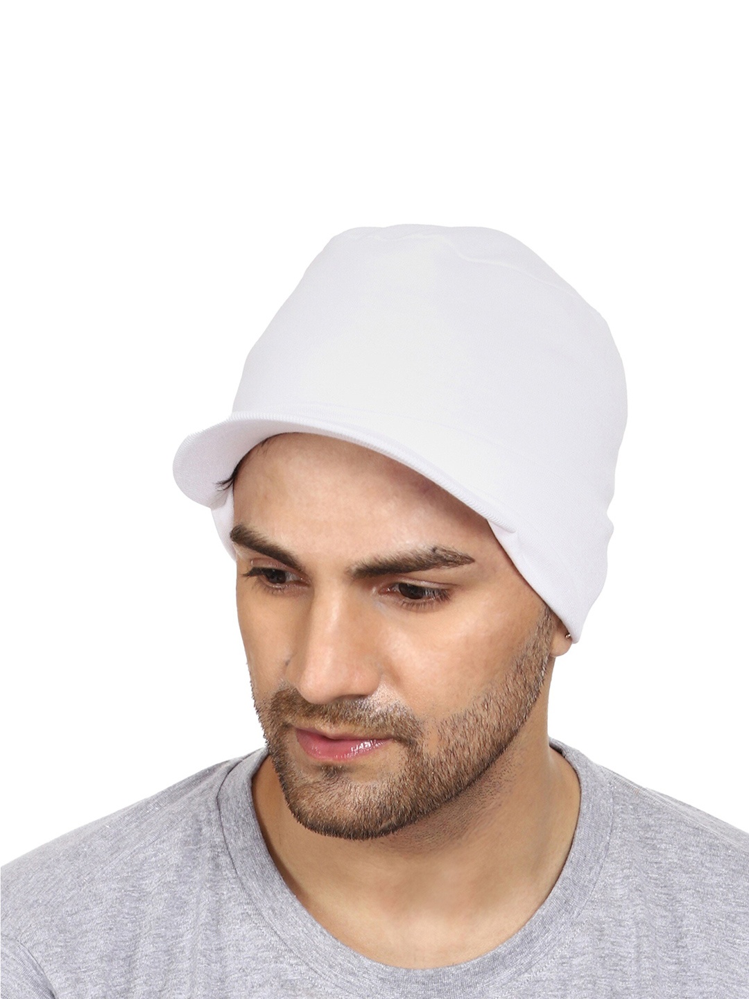 

Gajraj Solid Cotton Visor Cap, White