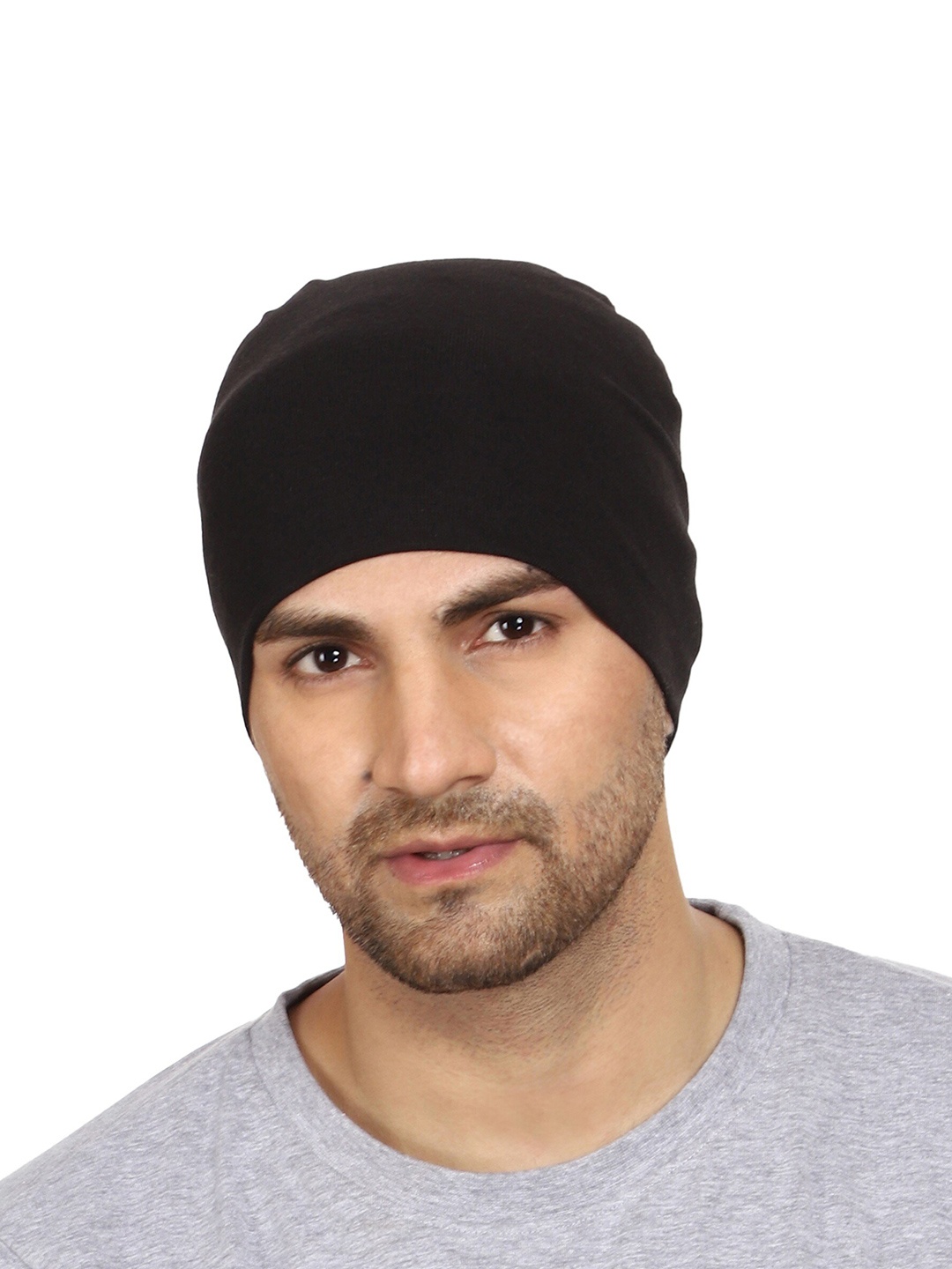 

Gajraj Solid Cotton Beanie, Black