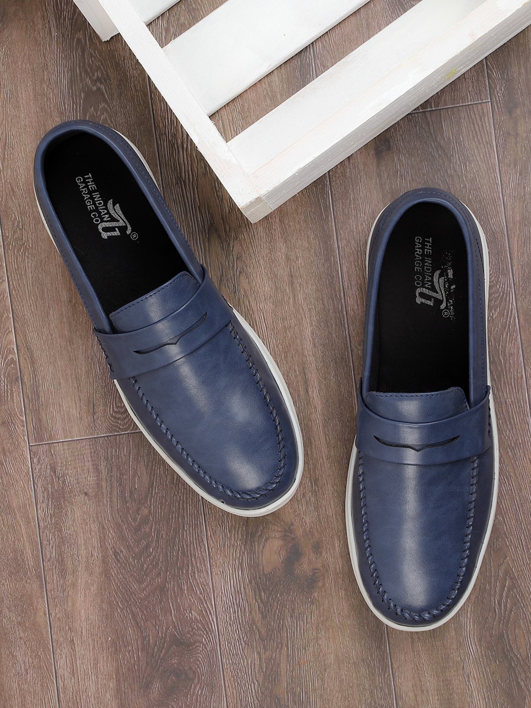 

The Indian Garage Co Men Comfort Insole Loafers, Navy blue