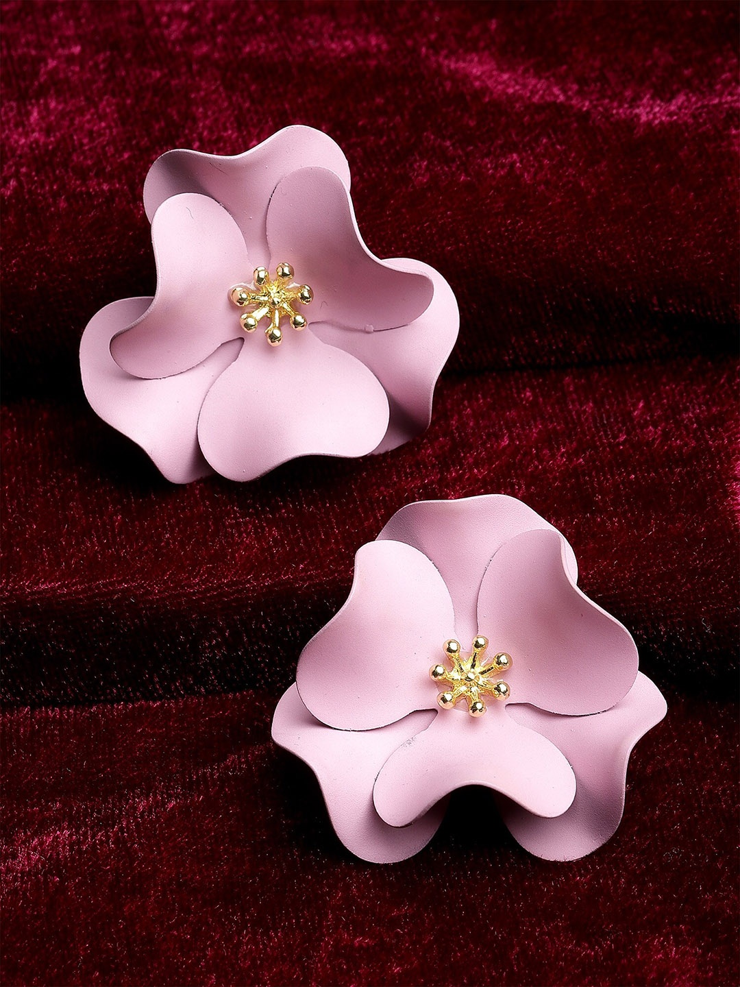 

Bohey by KARATCART Floral Studs Earrings, Pink