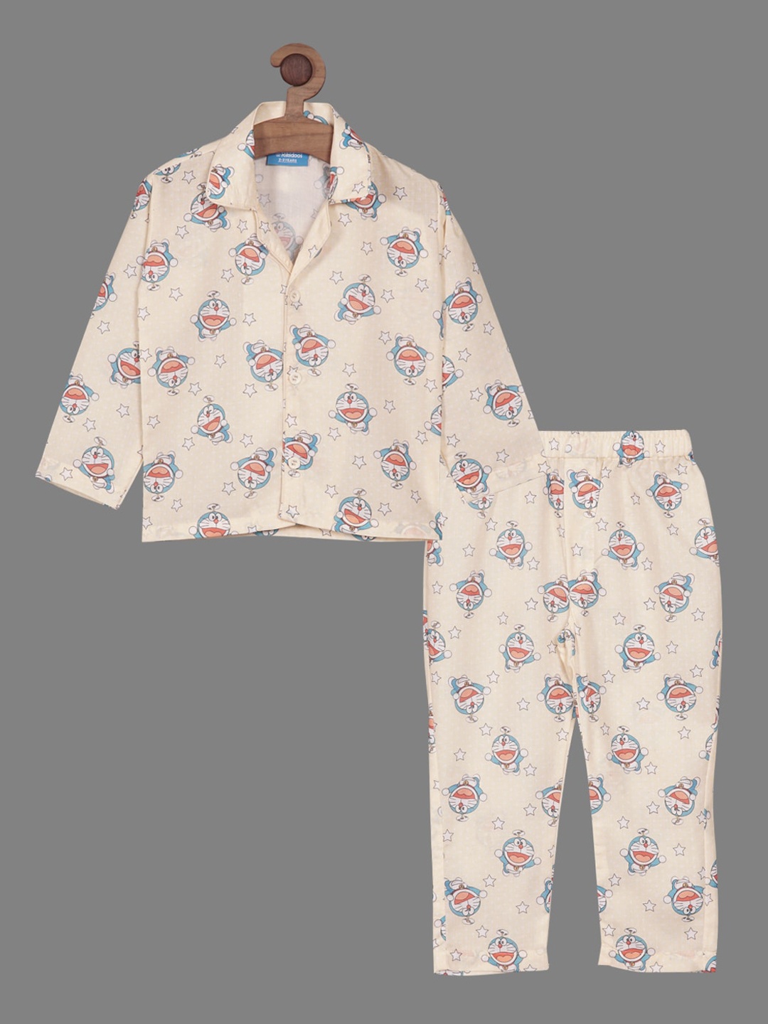 

RIKIDOOS Boys Printed Pure Cotton Night Suit, Yellow