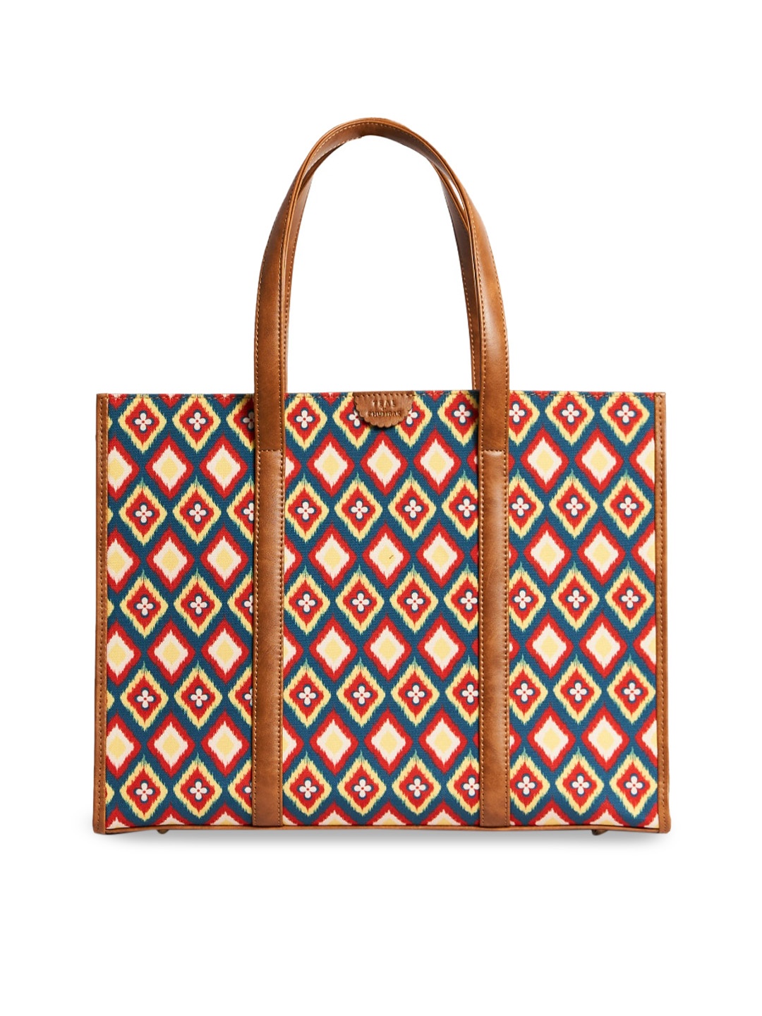 TEAL BY CHUMBAK Women Printed Oversized Shopper Tote Bag