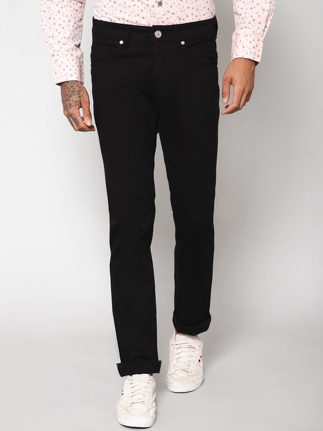 

Cantabil Men Easy Wash Casual Cotton Trousers, Black