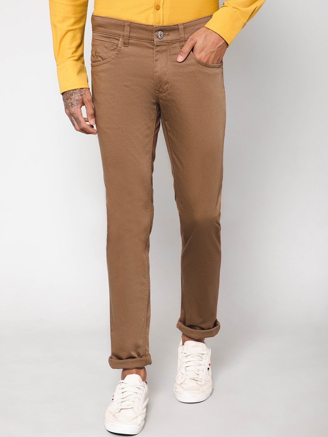 

Cantabil Men Easy Wash Casual Cotton Trousers, Khaki