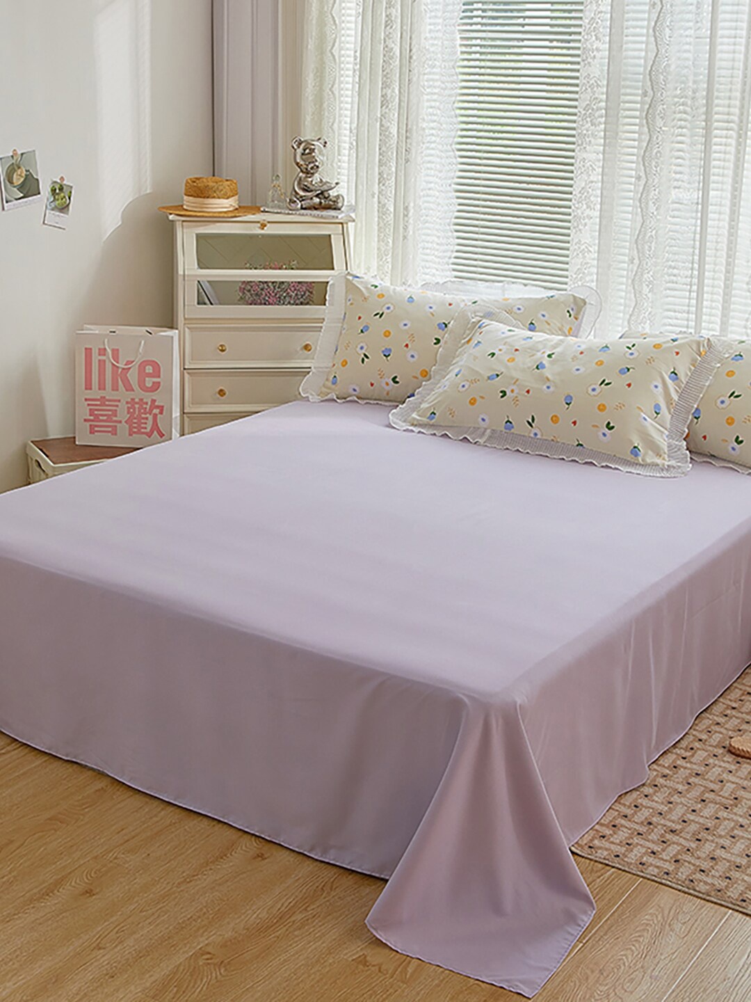 

JC Collection Cream & Blue Printed Double King Bedding Set, Multi