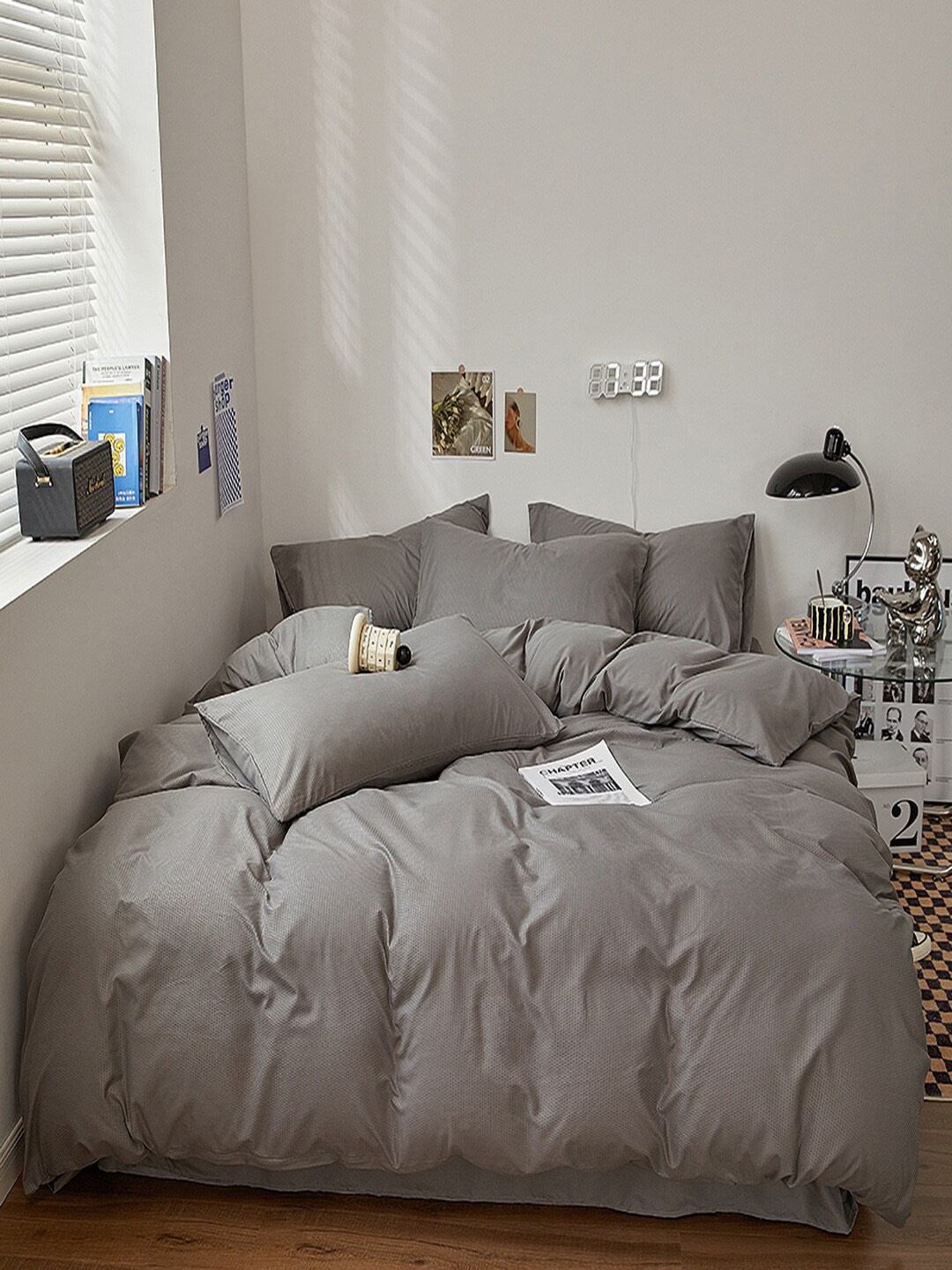 

JC Collection Grey Double King Bedding Set