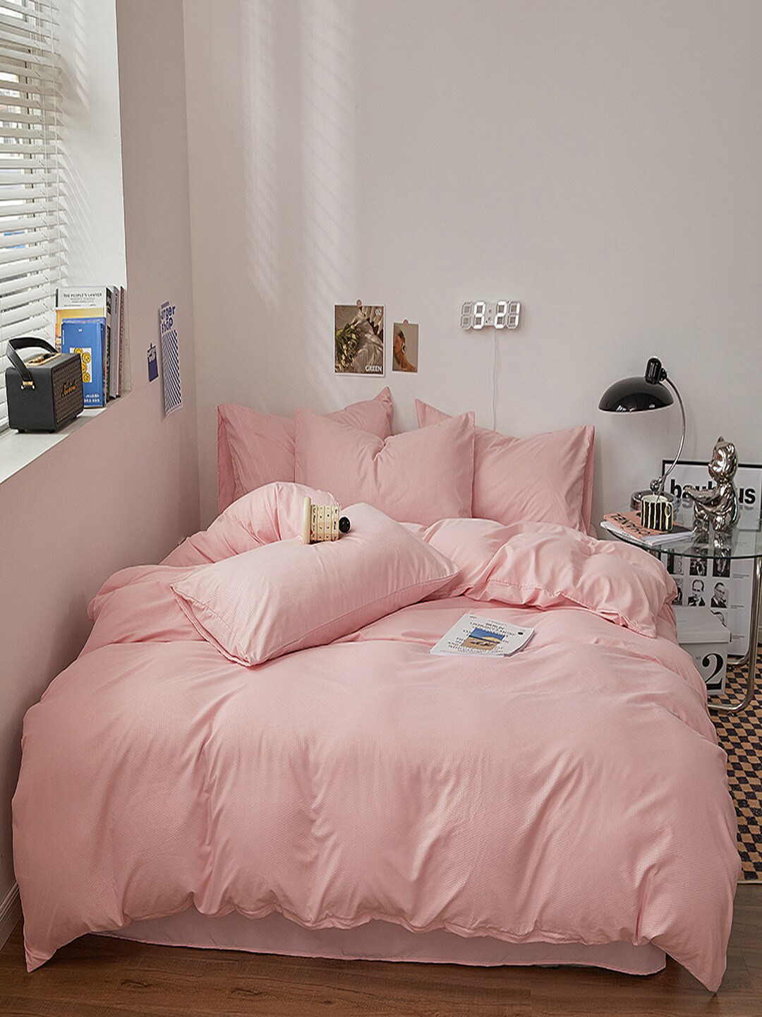 

JC Collection Pink Printed Single Bedding Set