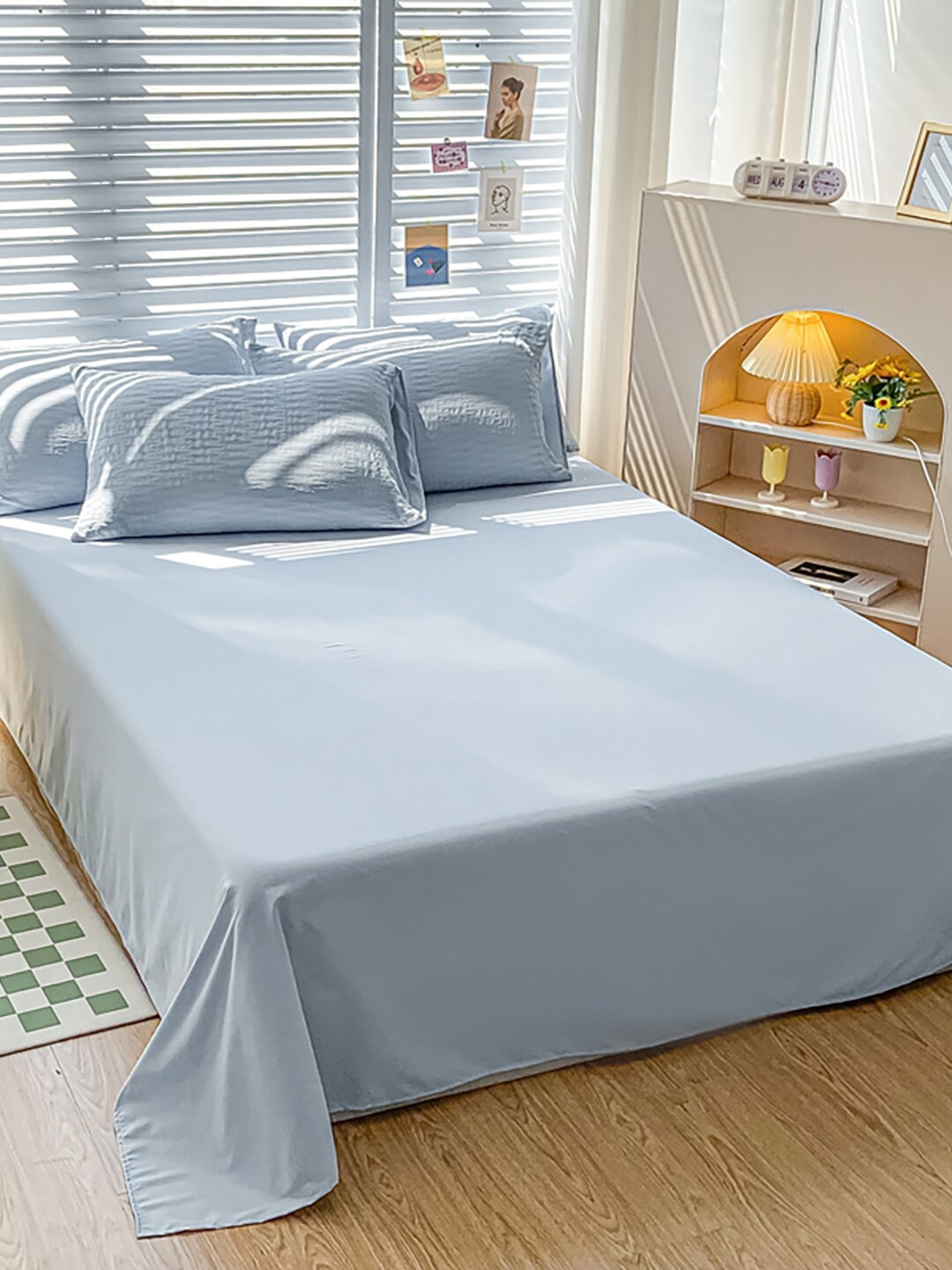 

JC Collection Blue Textured Single Bedding Set