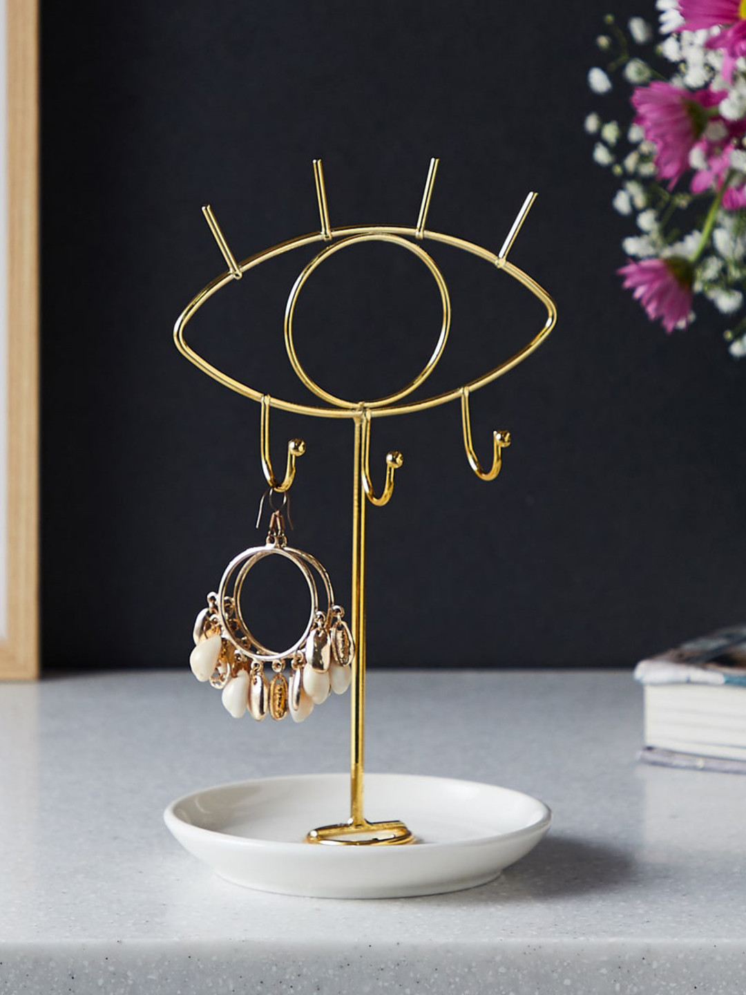 

Home Centre Modern Luxe Gold-Toned Metal and Ceramic Eye Jewellery Stand