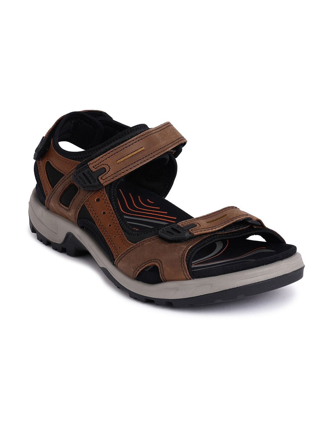 

ECCO Mens Performance Espresso Nubuck Regular Sandals, Brown
