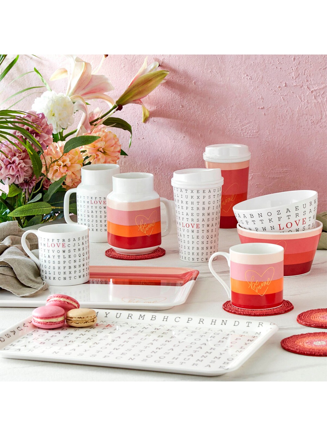 

Home Centre Love Forever White & Red 2 Pieces Printed Melamine Glossy Bowls 750 ml Each