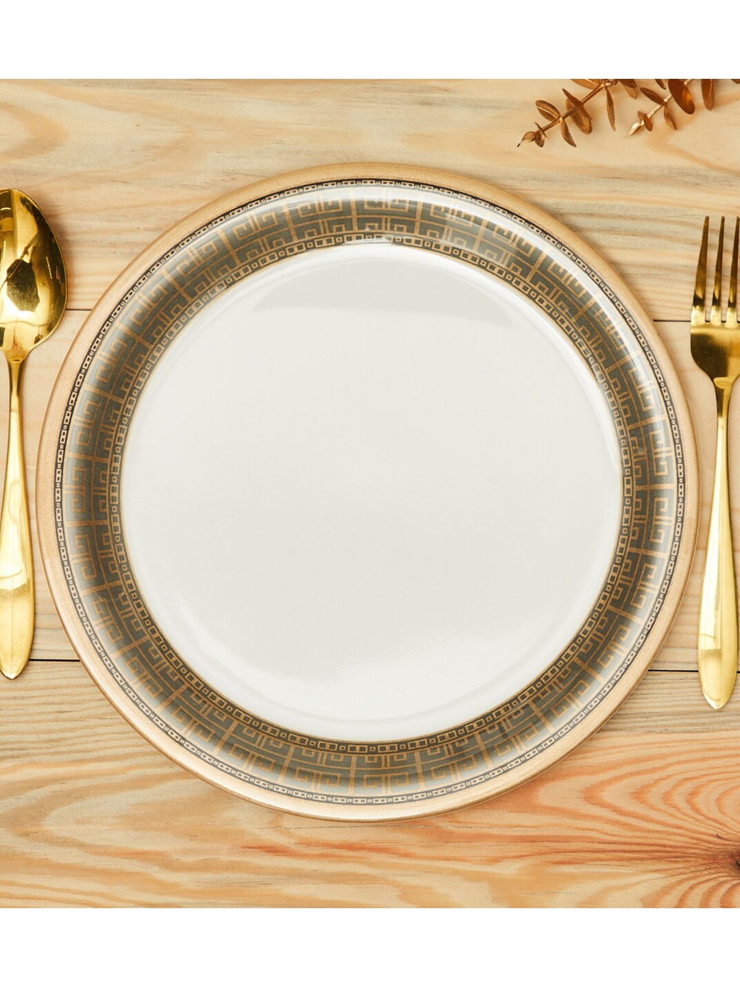 

Home Centre Meadows Grey & White Printed Dishwasher Safe Melamine Dinner Plate - 28cm