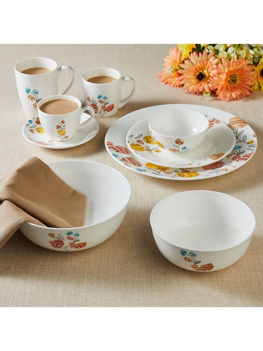 

Home Centre White Printed Lucas Bone China Serving Bowl - 1200ml
