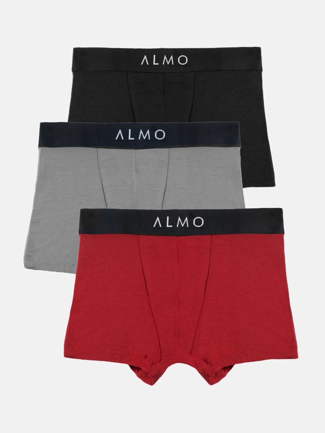 

Almo Wear Boys Pack Of 3 Anti-Microbial Trunks, Black