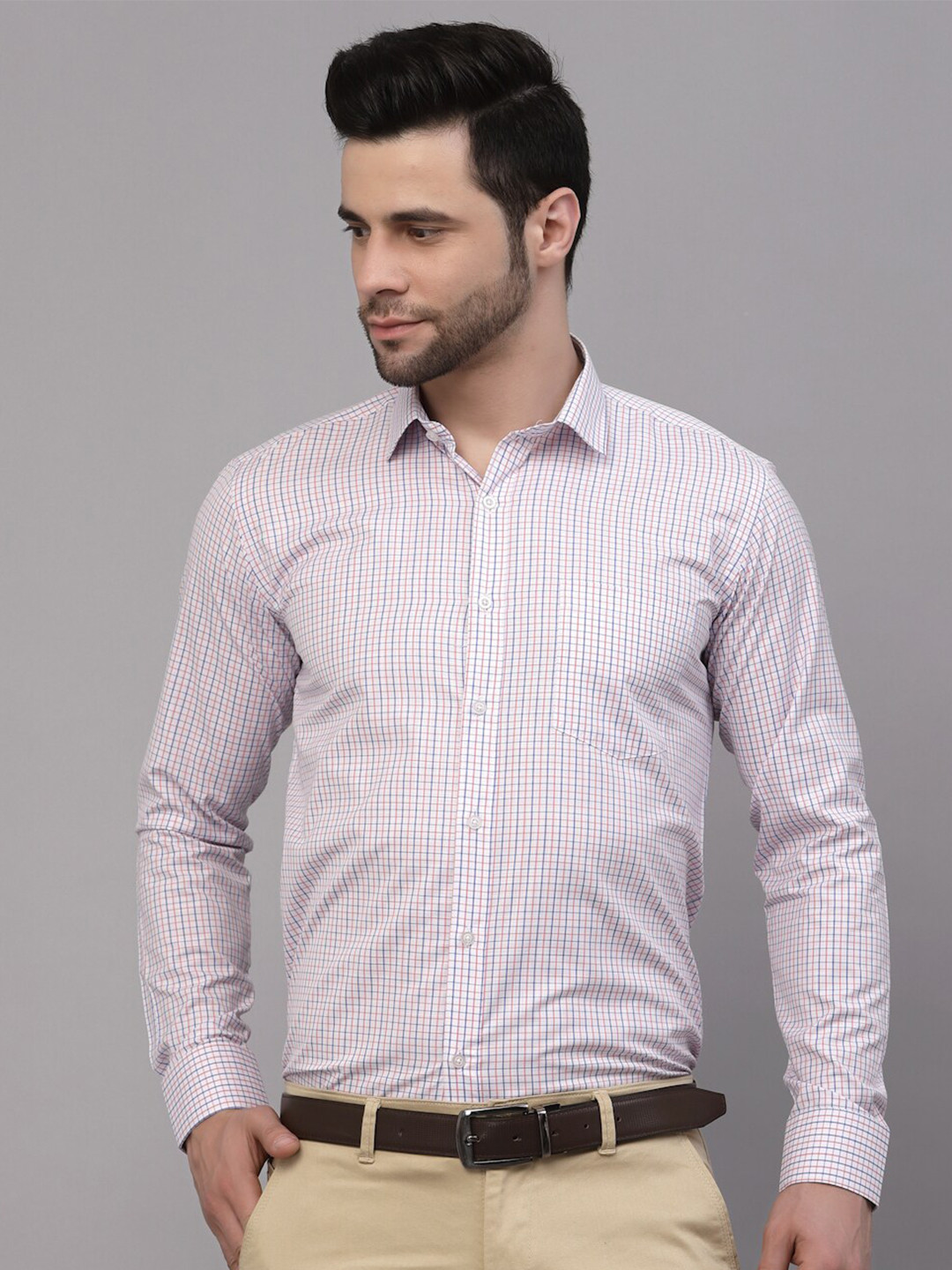 

Style Quotient Men Micro Checked Formal Shirt, White