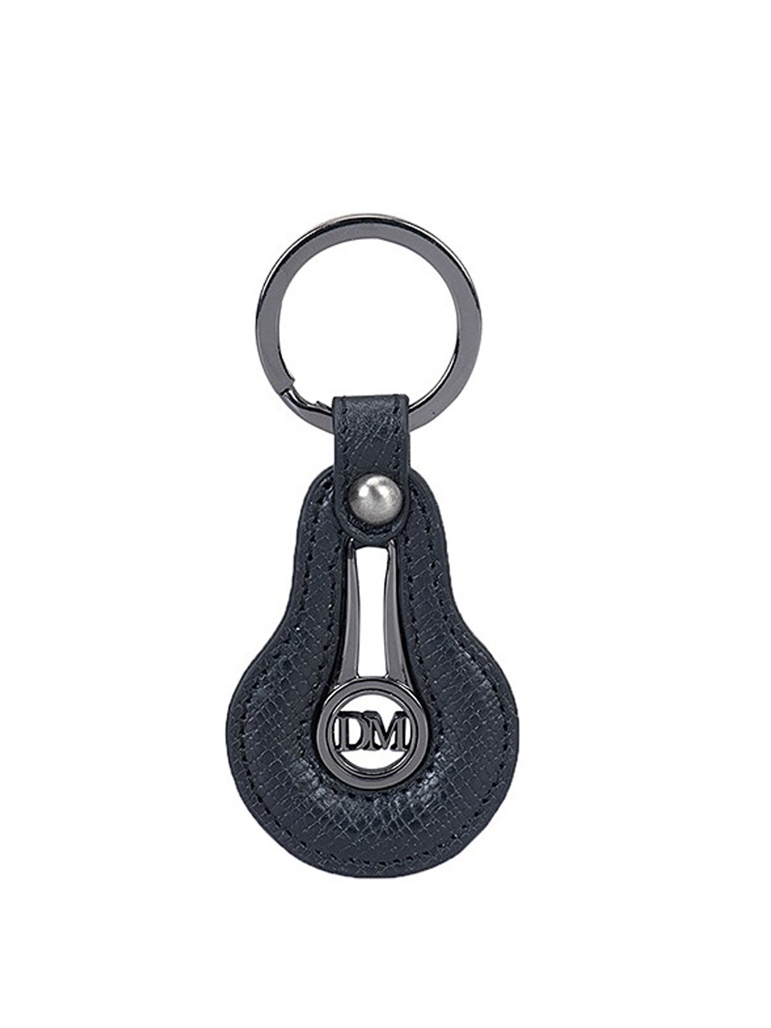 

Da Milano Textured Genuine Leather Key Chain, Black