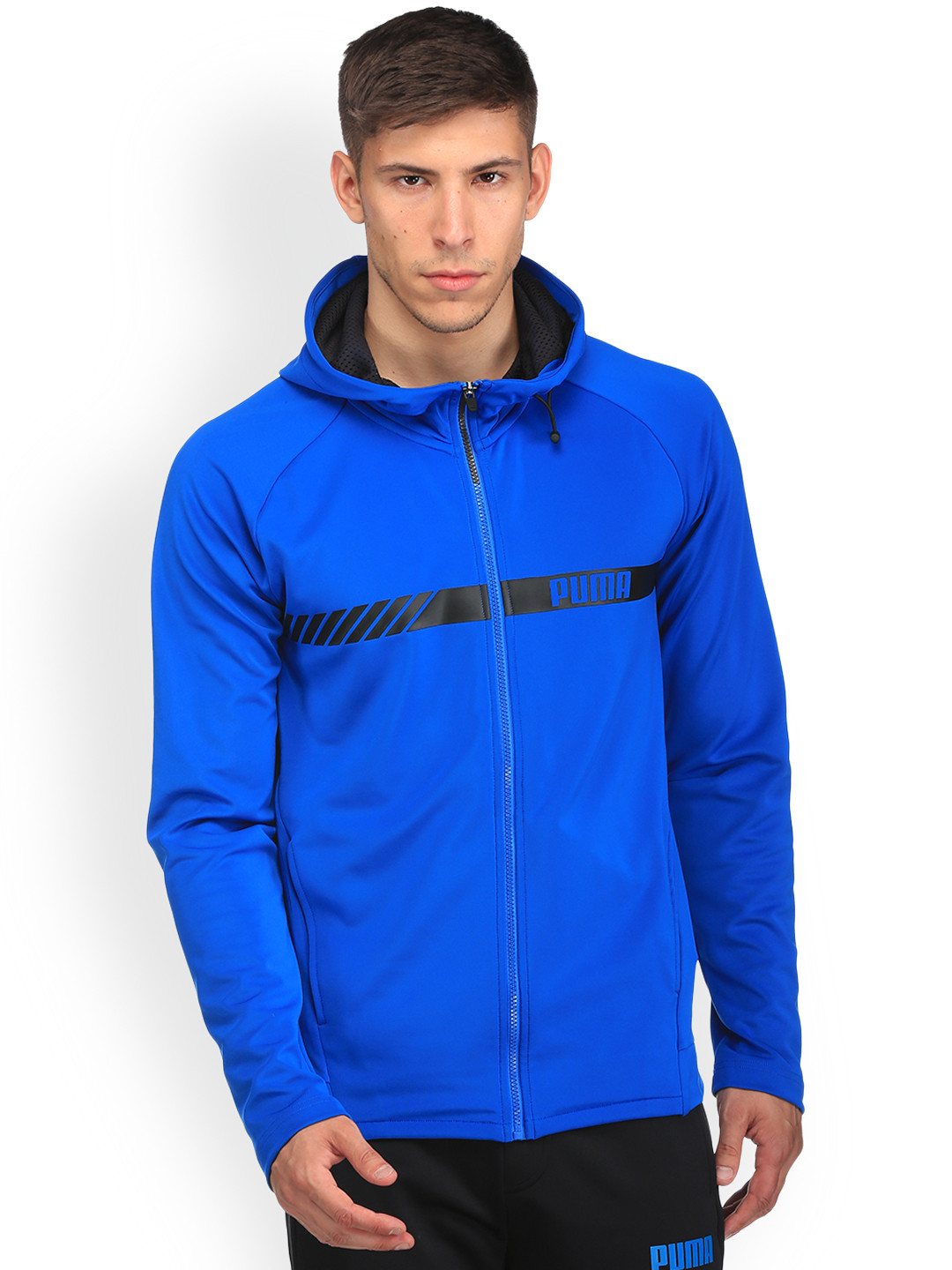 

Puma Men Blue Solid Sporty Track Jacket