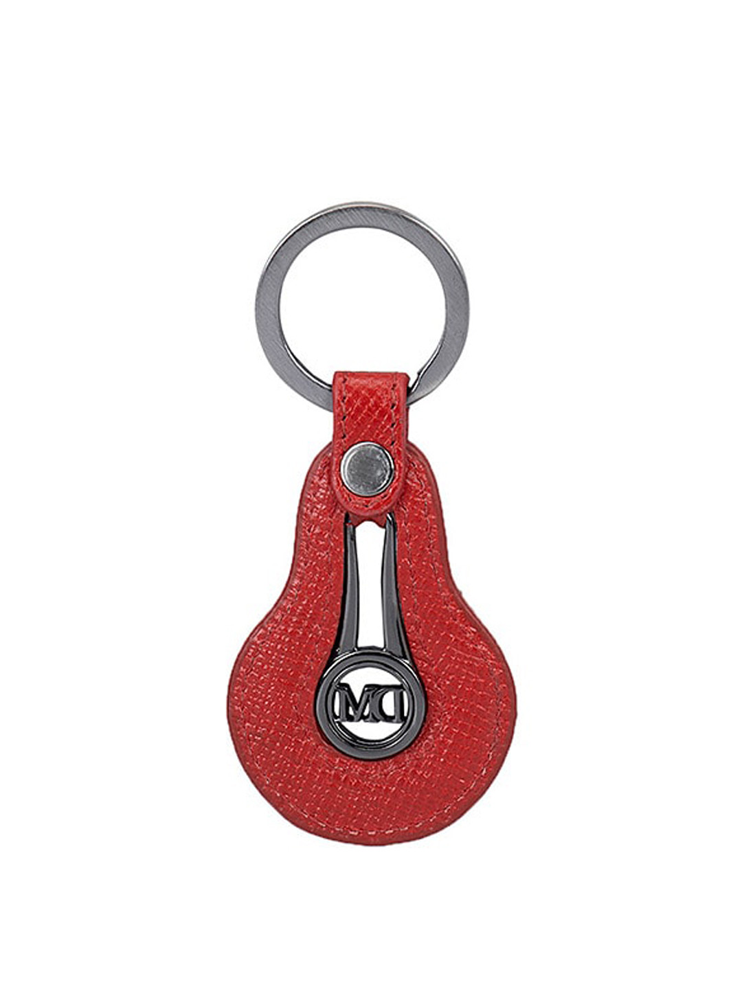 

Da Milano Textured Genuine Leather Key Chain, Red