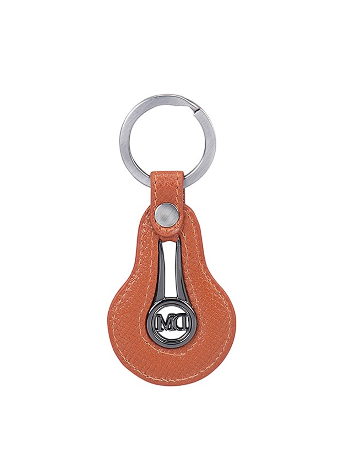 

Da Milano Textured Genuine Leather Key Chain, Orange