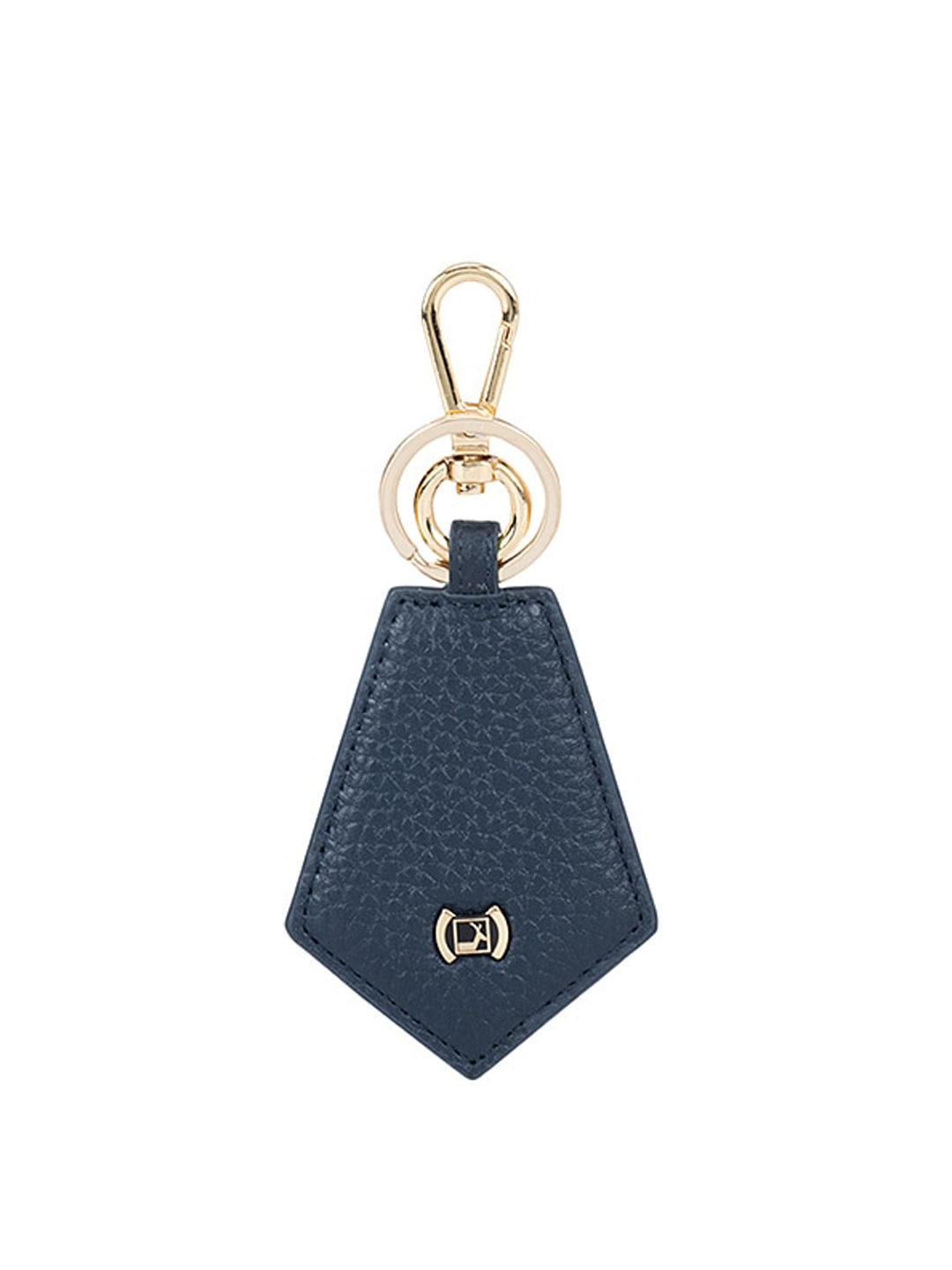 

Da Milano Textured Genuine-Leather & Metal Hard-Ware Key Chain, Navy blue