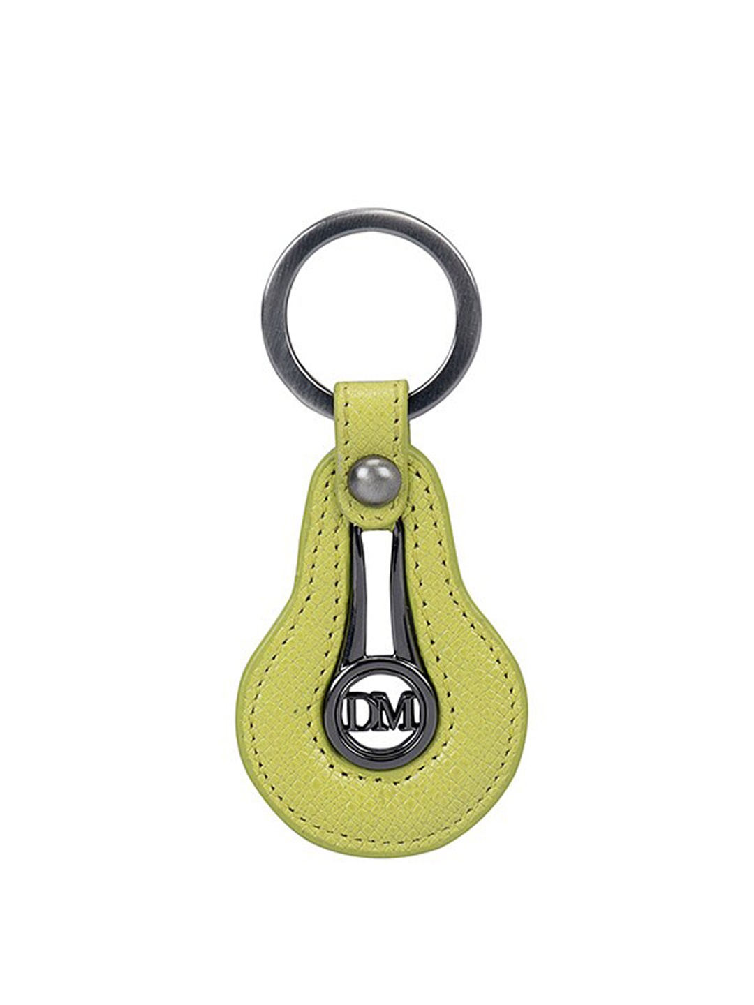 

Da Milano Textured Genuine-Leather & Metal Hard-Ware Key Chain, Lime green