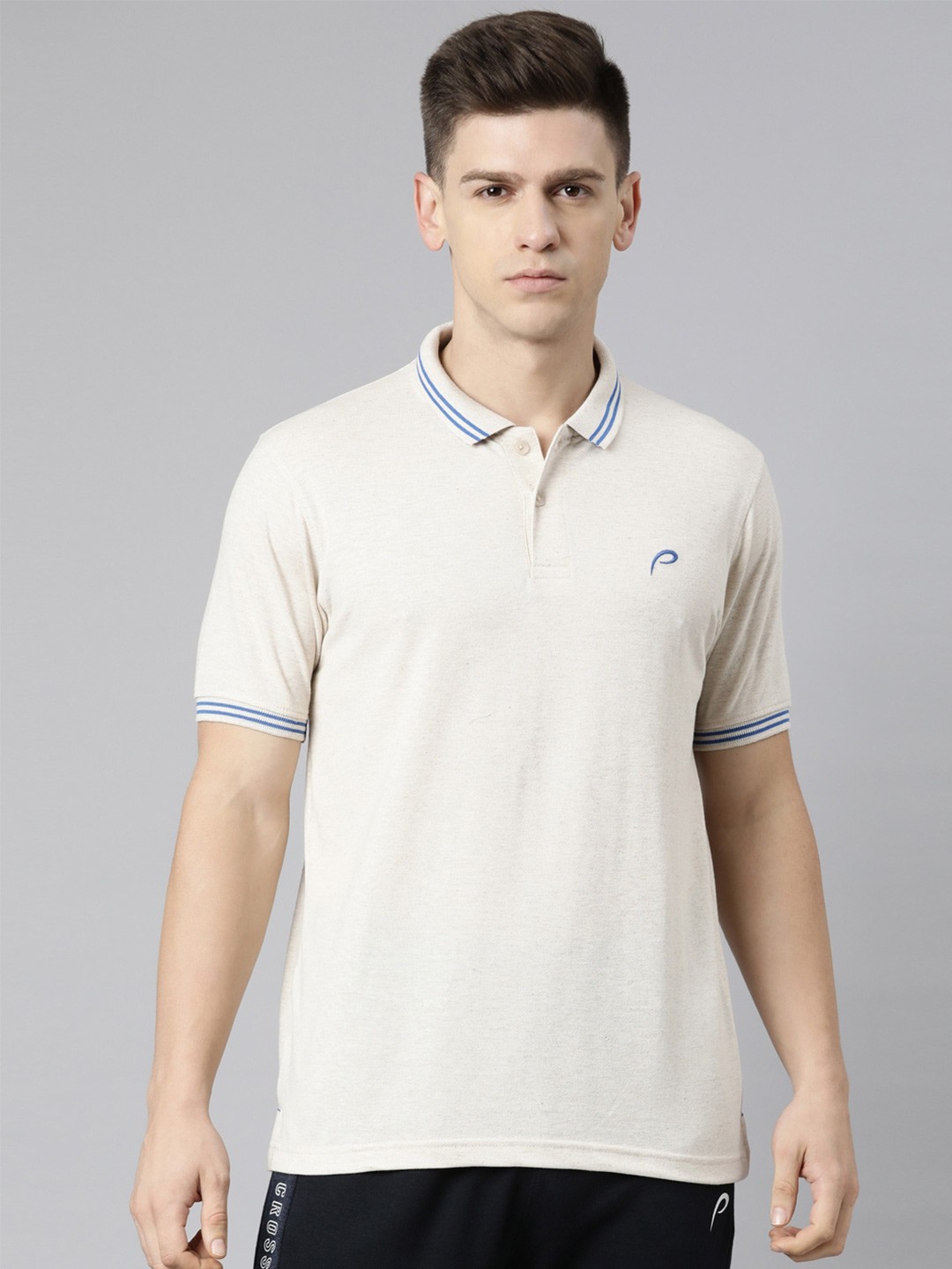 

Proline Polo Collar Cotton T-shirt, Cream