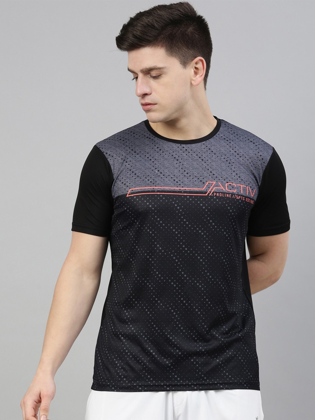 

Proline Geometric Printed T-shirt, Black