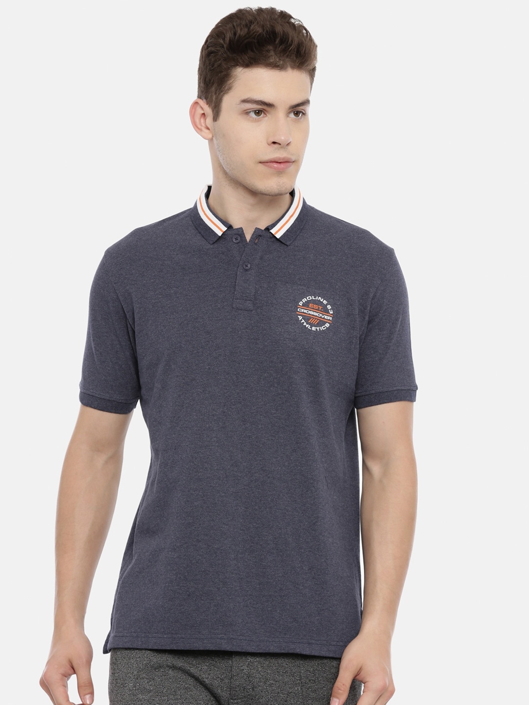 

Proline Polo Collar Cotton T-shirt, Blue