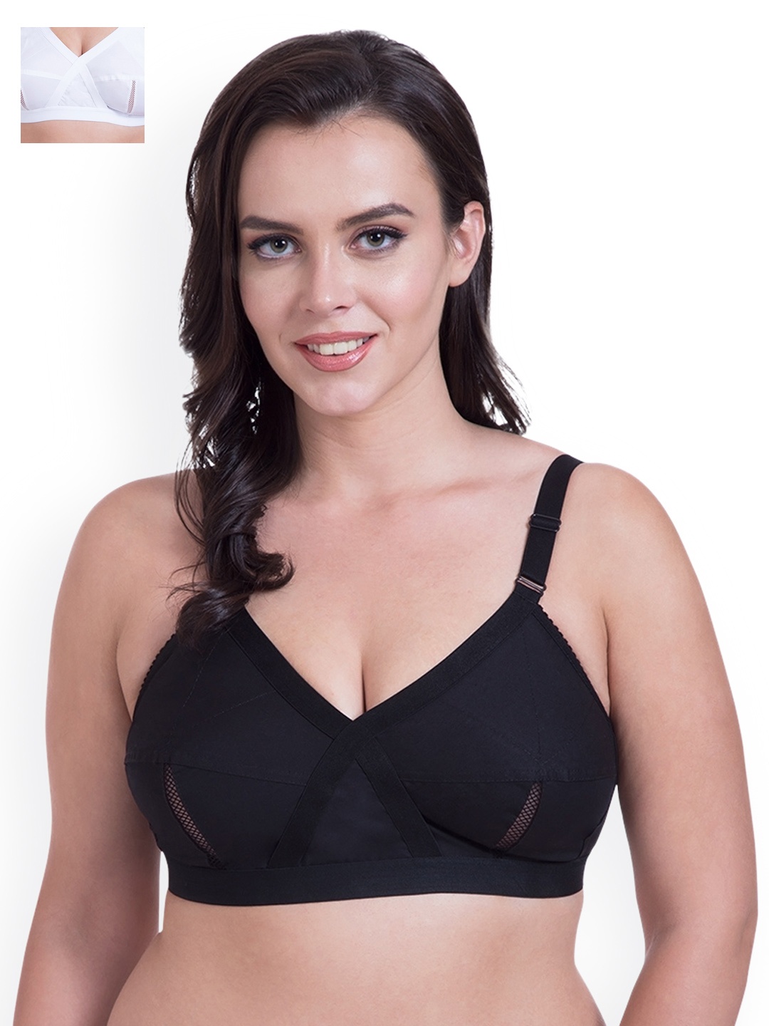 

Rajnie Pack of 2 Full Coverage Bras, Black