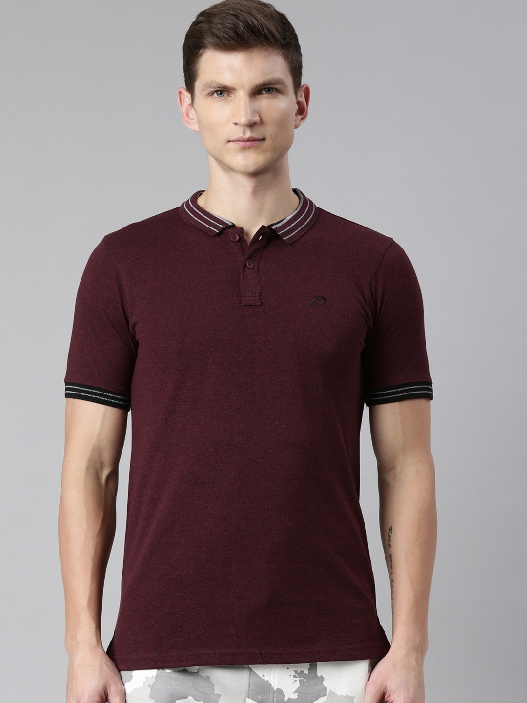 

Proline Polo Collar Cotton T-shirt, Maroon