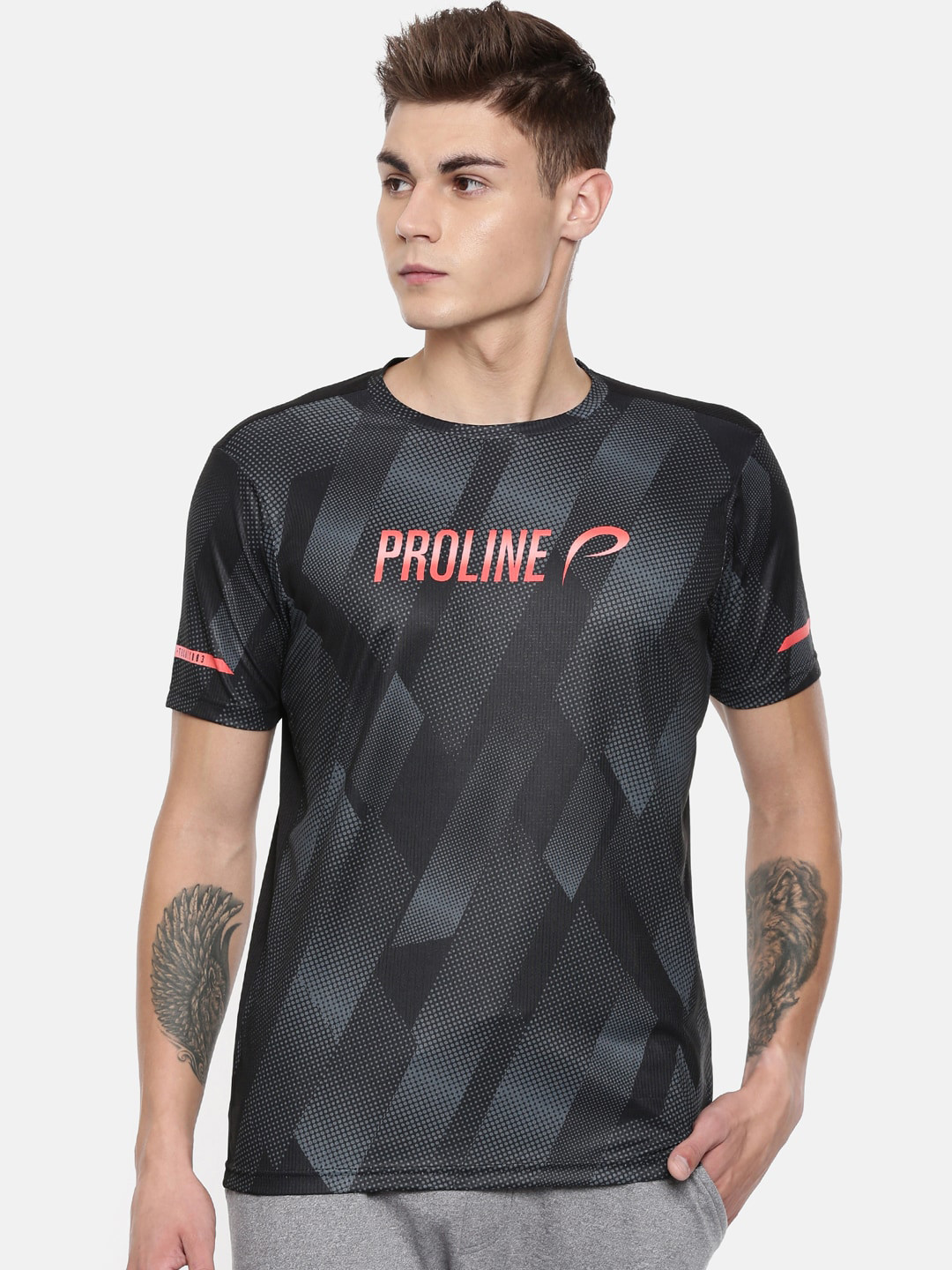 

Proline Geometric Printed T-shirt, Black