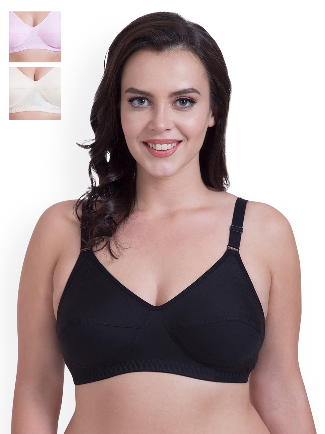 

Rajnie Pack of 3 Full-Coverage Bras RJ660-2PC-WH-BL, Pink