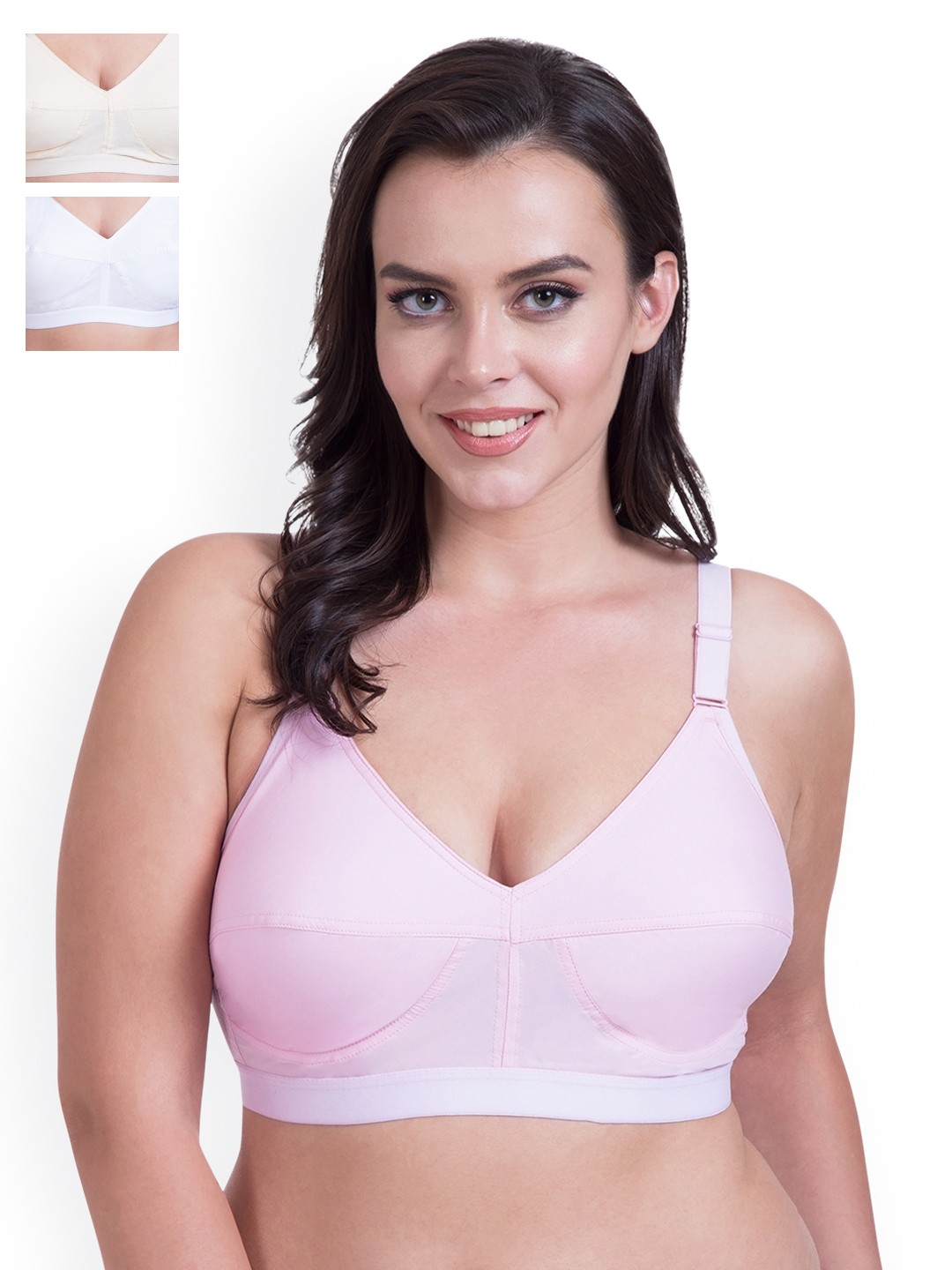 

Rajnie Pack of 3 Everyday Bras RJ664, Pink