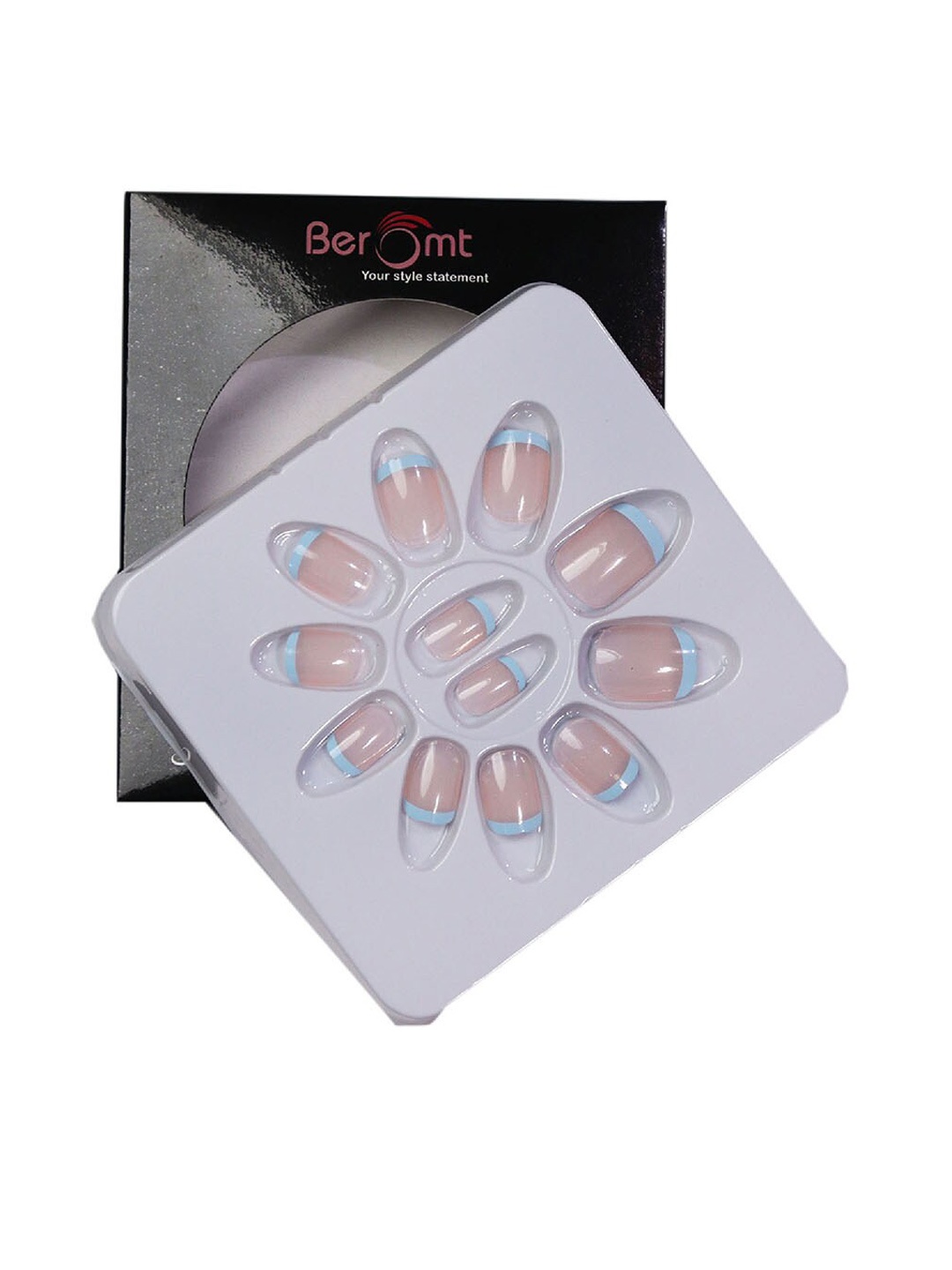 

BEROMT Long Lasting French Tips False Nails Kit, Transparent