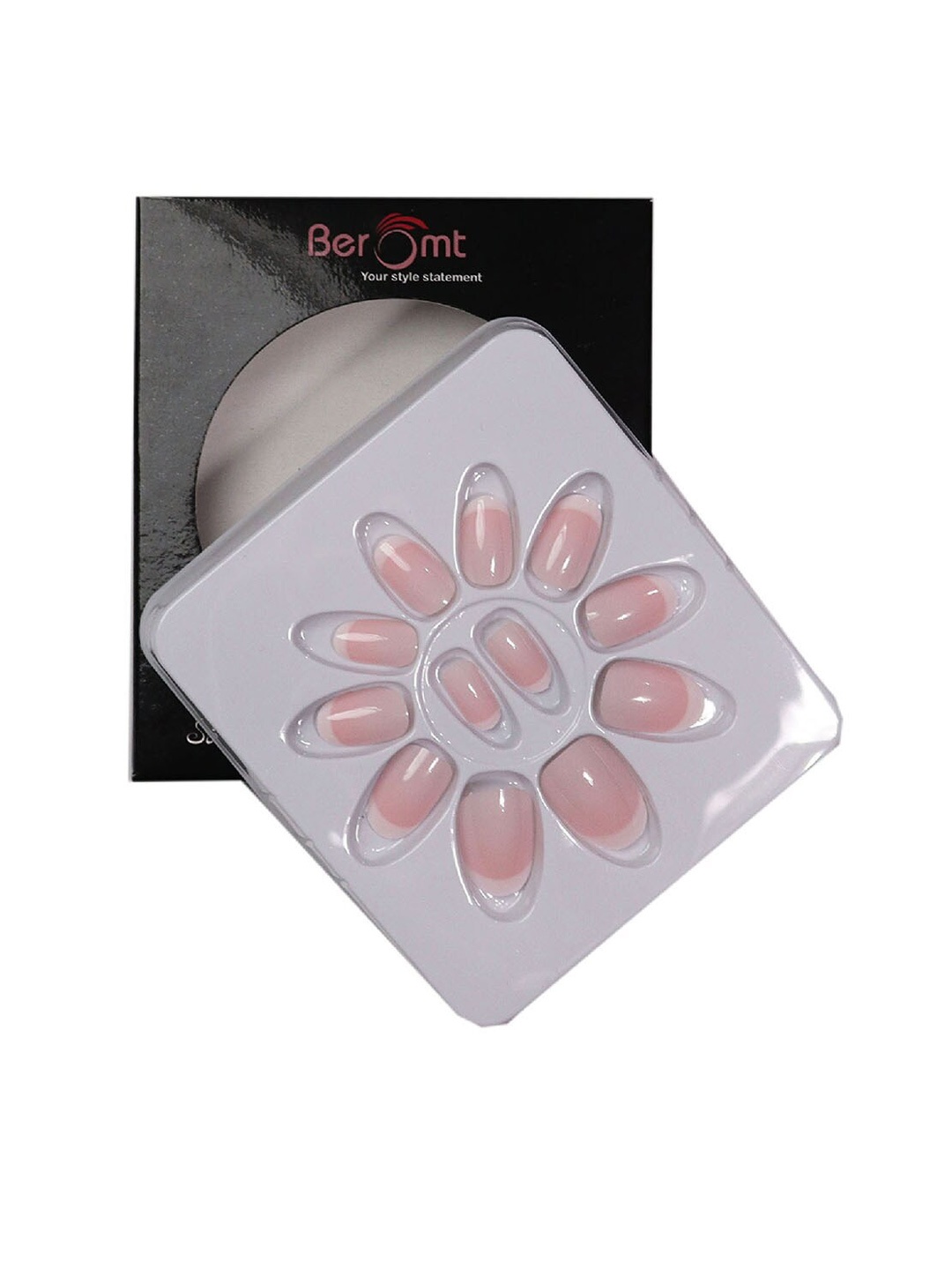 

BEROMT Long Lasting French Tips False Nails With Nail Kit, Multi