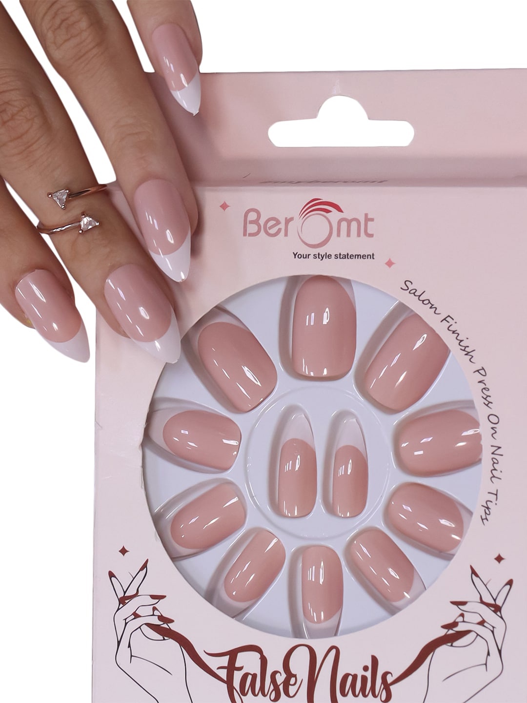 

BEROMT French Tips False Nails With Kit - Nude 273