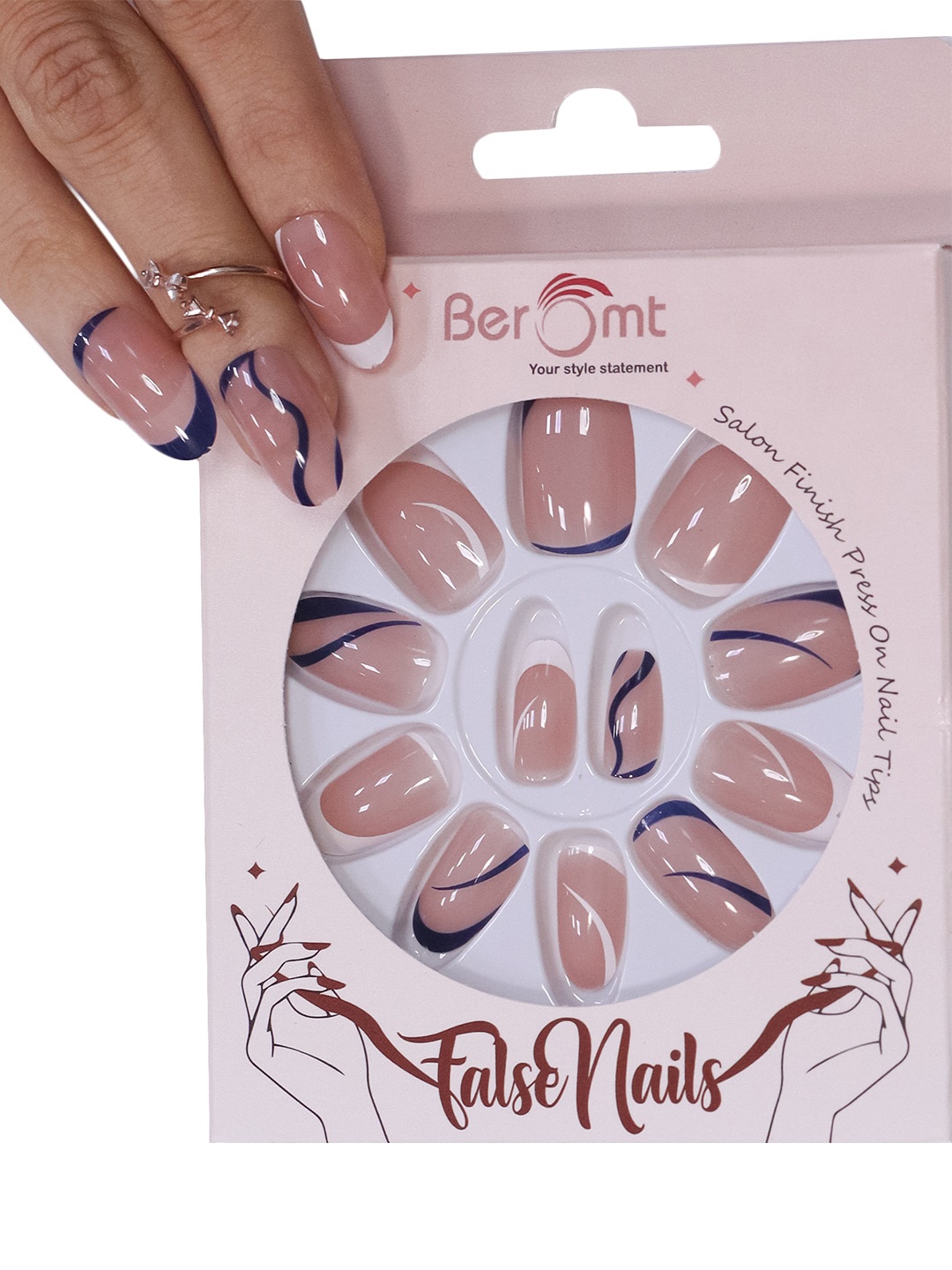 

BEROMT French Tips False Nails With Kit - Multicolor 277, Nude