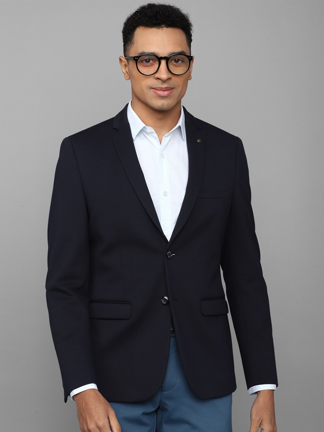 

Allen Solly Slim-Fit Single Breasted Blazer, Navy blue