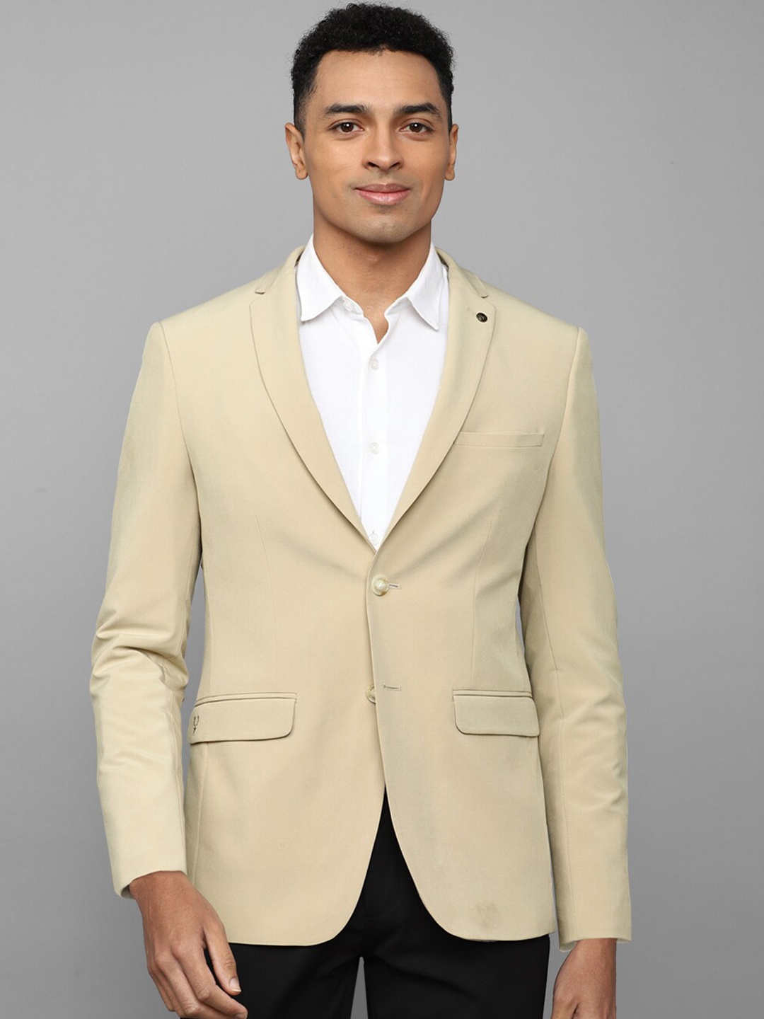 

Allen Solly Slim-Fit Single Breasted Formal Blazer, Cream
